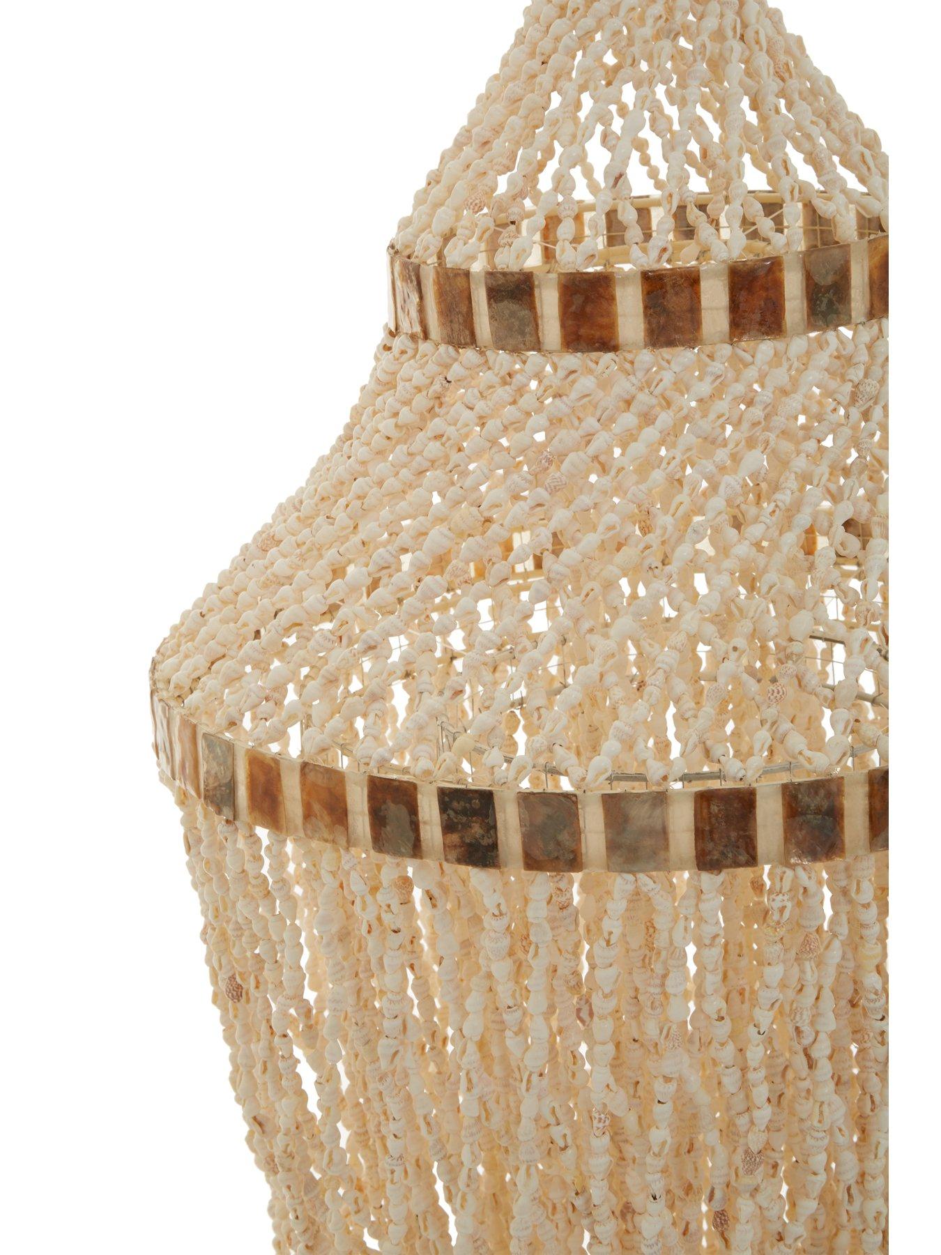 Image 4 of 5 of Interiors By Premier Palu Natural White And Amber Sea Shell Pendant