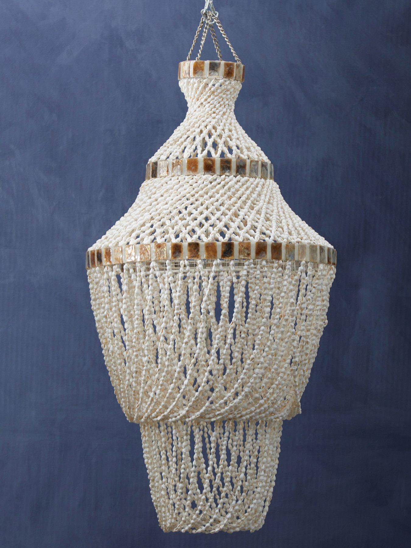 undefined Palu Natural Sea Shells Shade Pendant Light