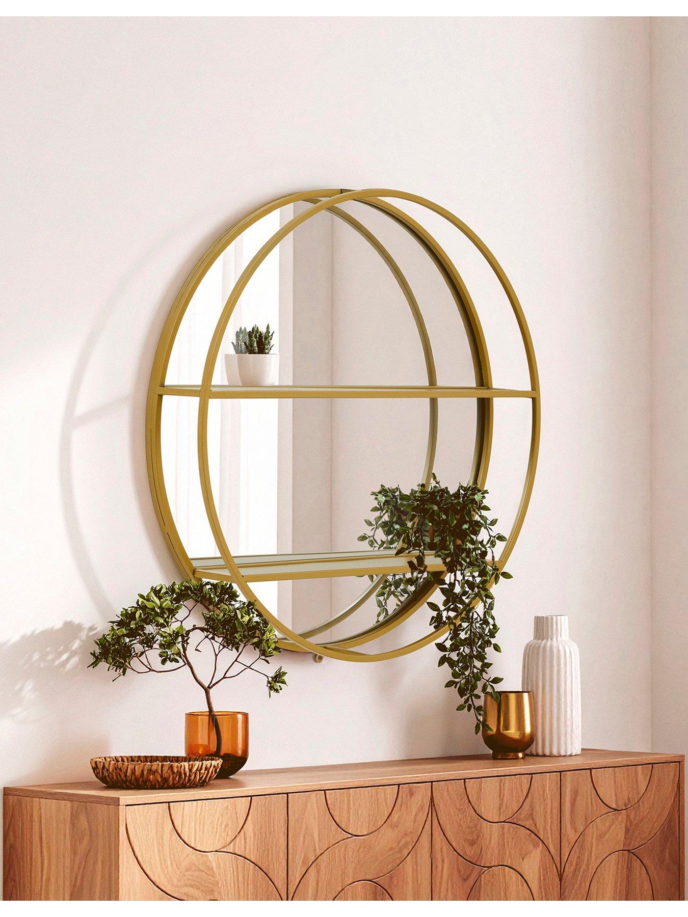 undefined Avento Gold Shelved Wall Mirror