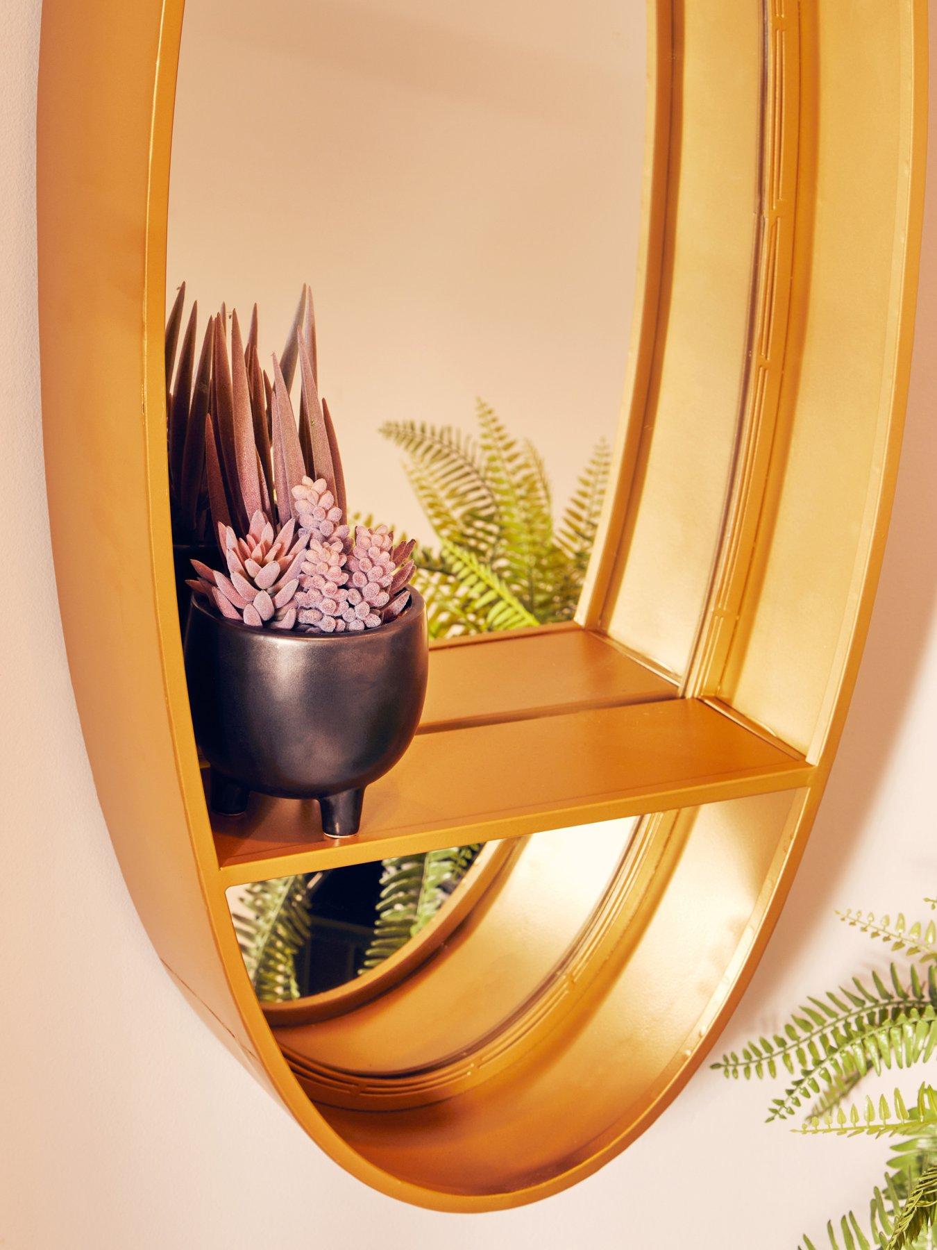 undefined Avento Gold Oval Wall Mirror