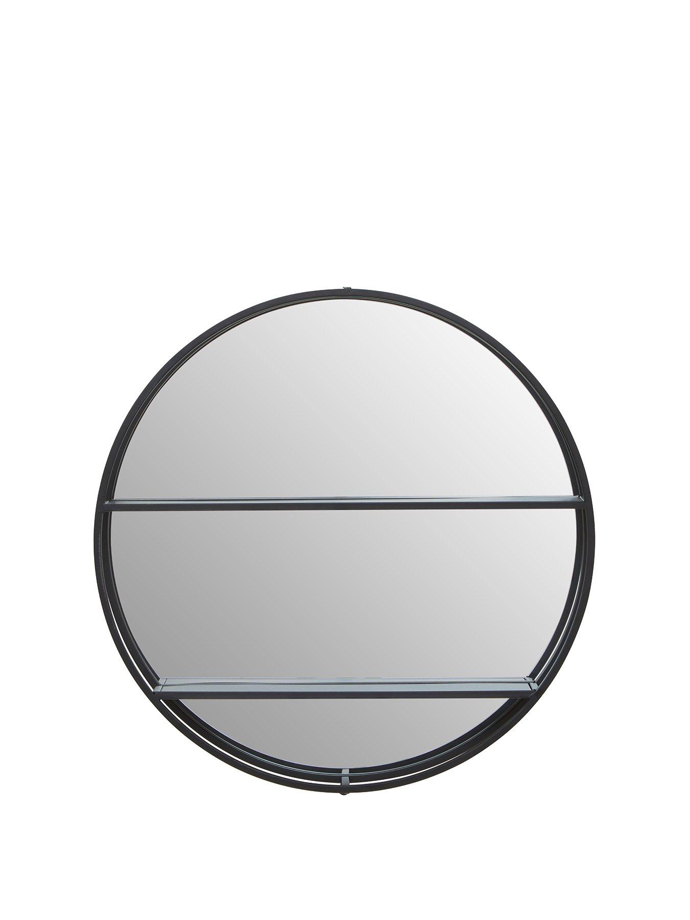 undefined Avento Black Shelved Wall Mirror
