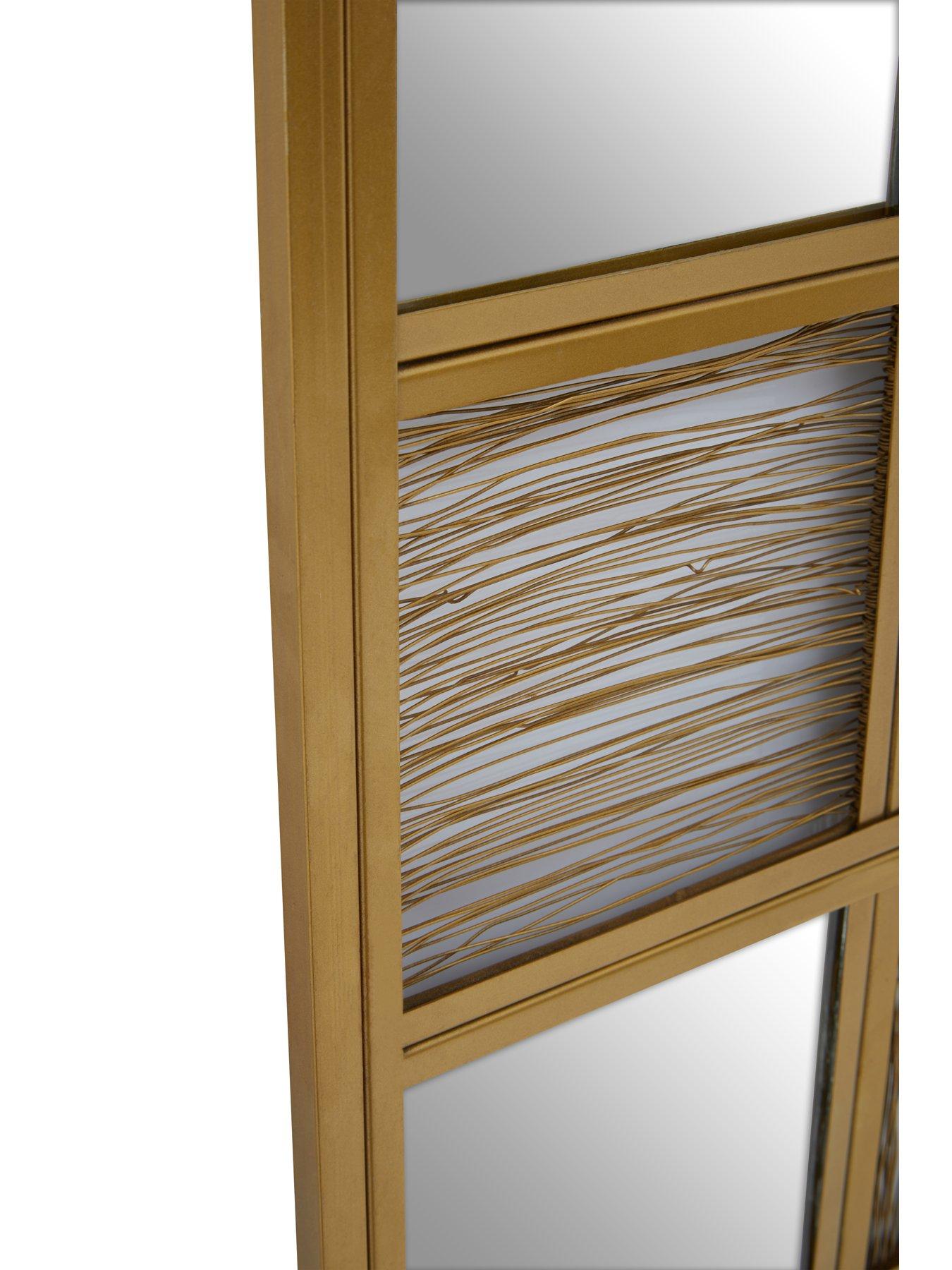  image of interiors-by-premier-enzo-gold-wire-wall-mirror