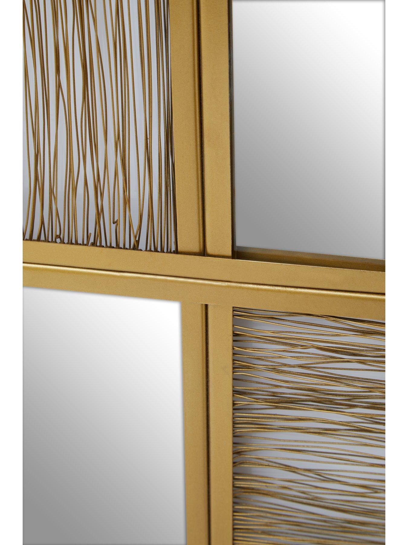  image of interiors-by-premier-enzo-gold-wire-wall-mirror