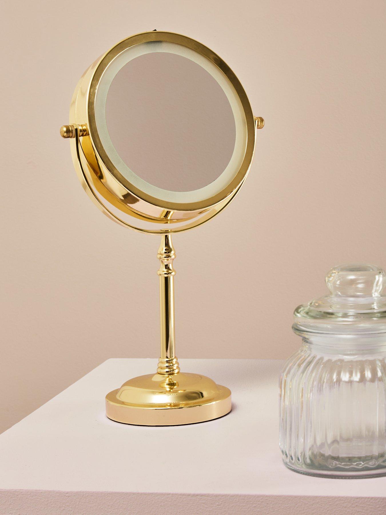 undefined Cassini Gold Finish Iron Led Table Mirror
