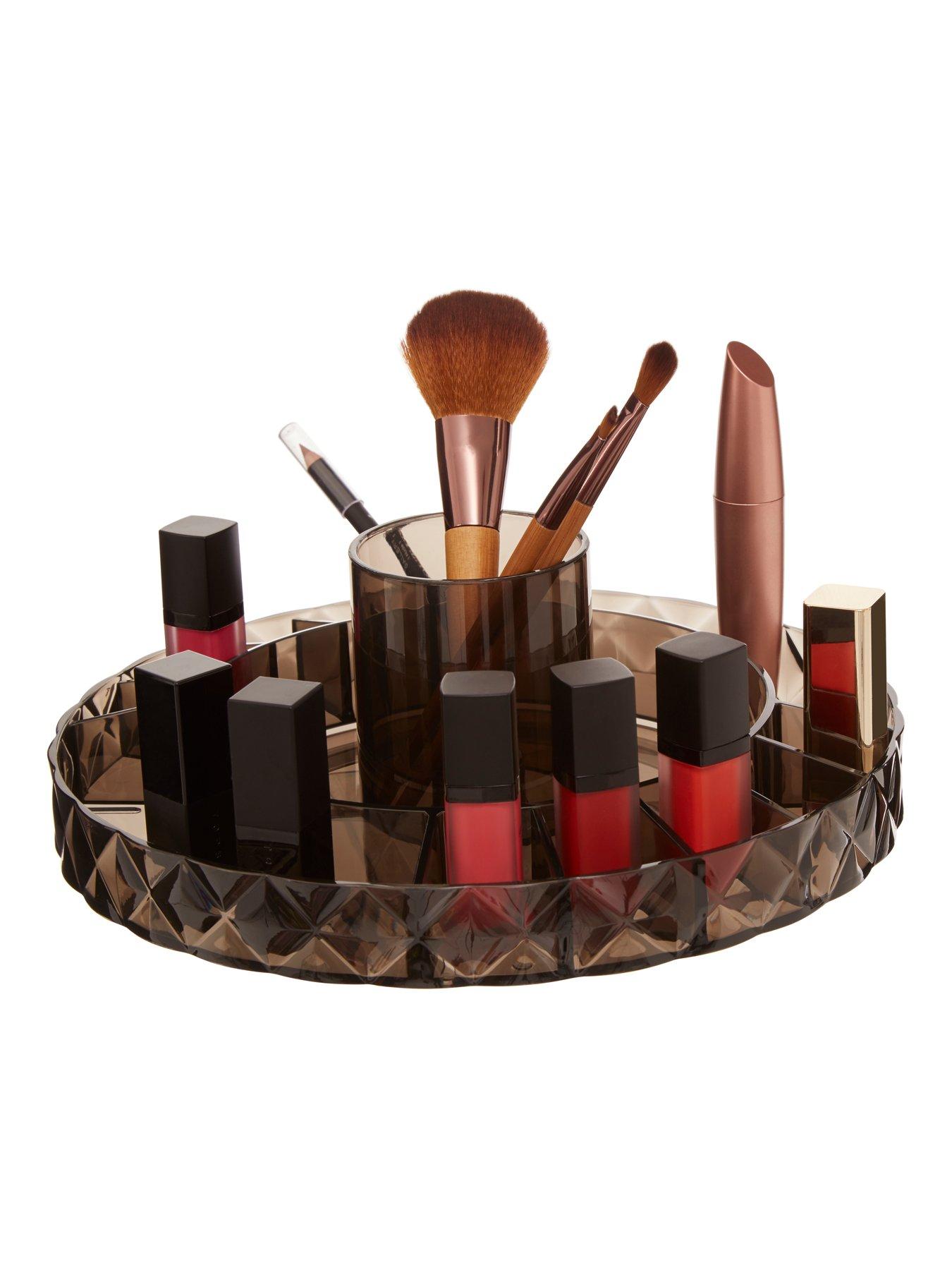 Image 3 of 7 of Interiors By Premier Beauty Revolving Round Black Cosmetic Organiser