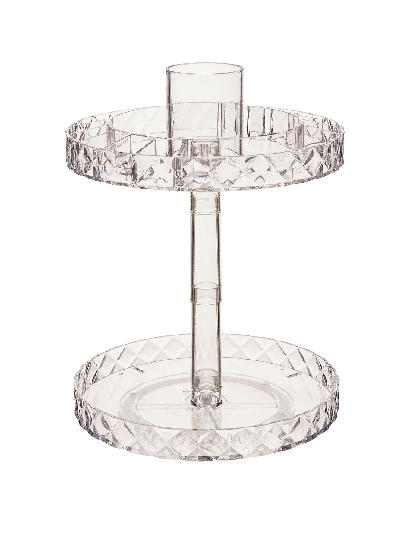 Image 2 of 7 of Interiors By Premier Beauty Two Tier Revolving Black Cosmetic Organiser