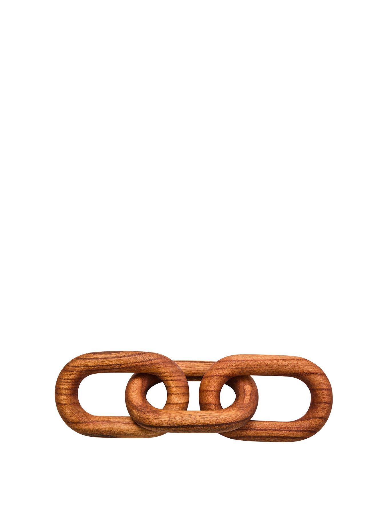 undefined Cato Brown Wood Three Link Chain Decor