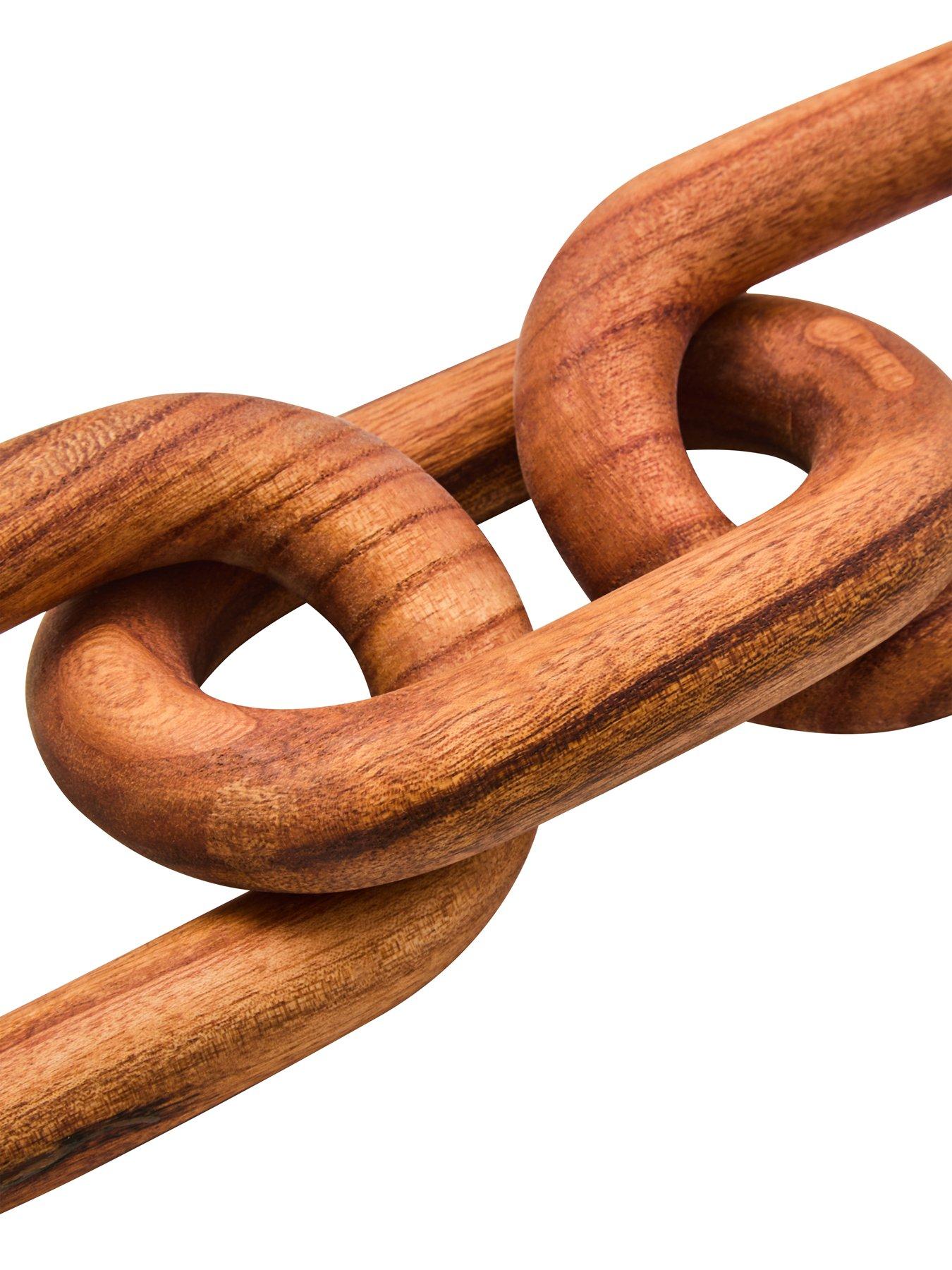 Image 3 of 4 of Interiors By Premier Cato Brown Wood Three Link Chain Decor
