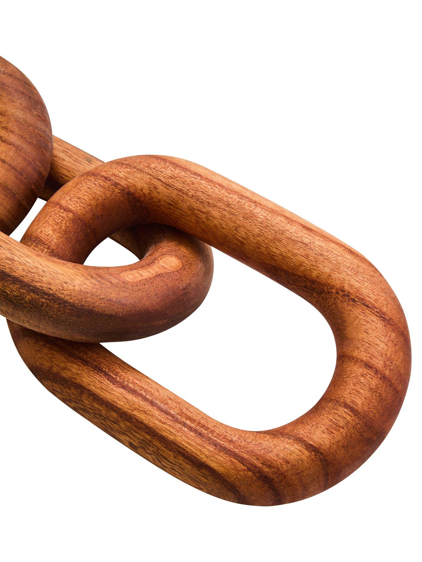 Image 4 of 4 of Interiors By Premier Cato Brown Wood Three Link Chain Decor