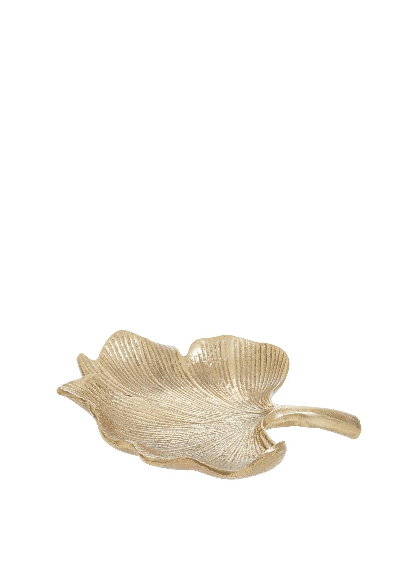 undefined Prato Small Antique Gold Finish Ginkgo Dish