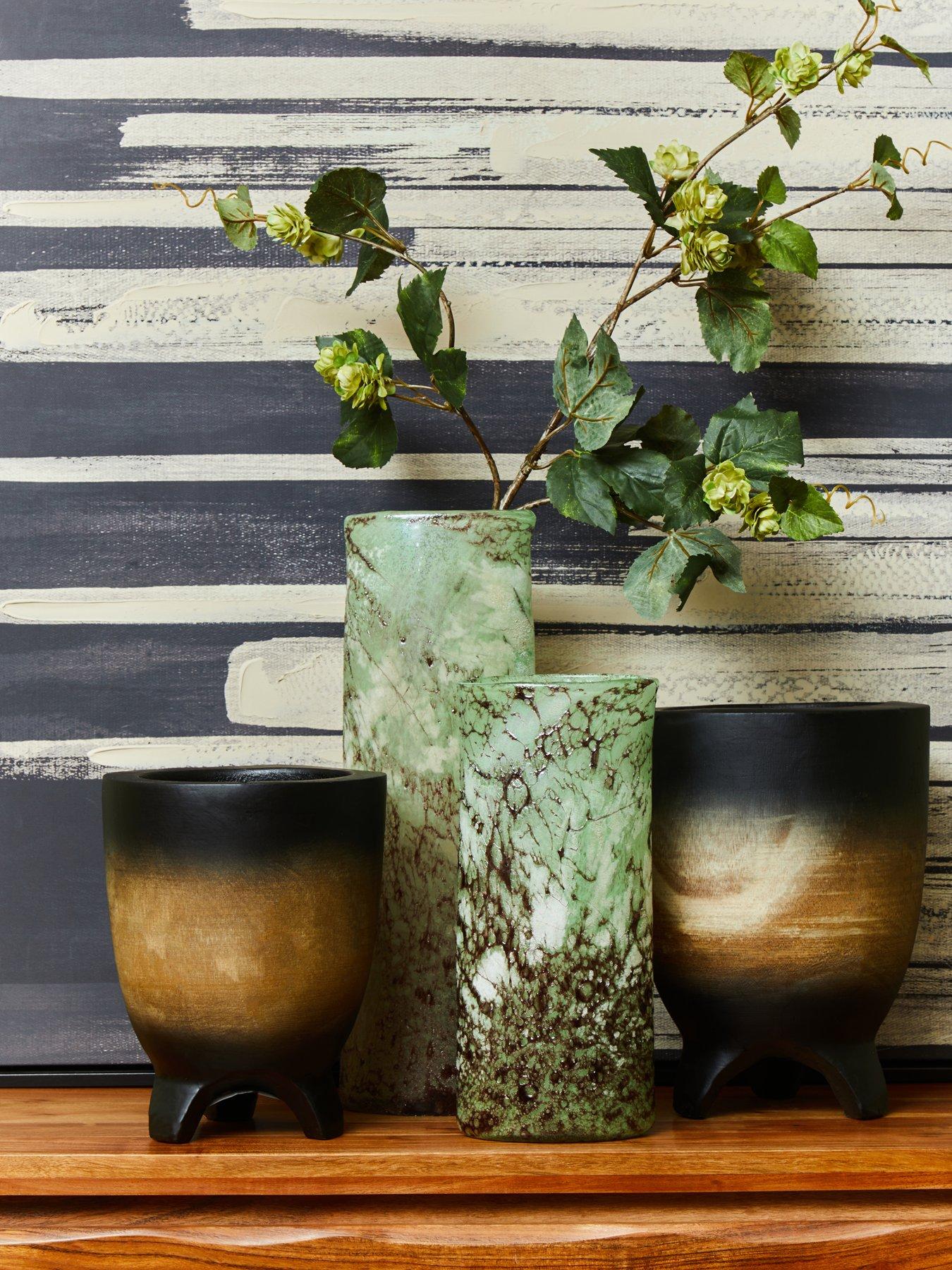 Image 1 of 5 of Interiors By Premier Arlo Small Wooden Black Ombre Planter