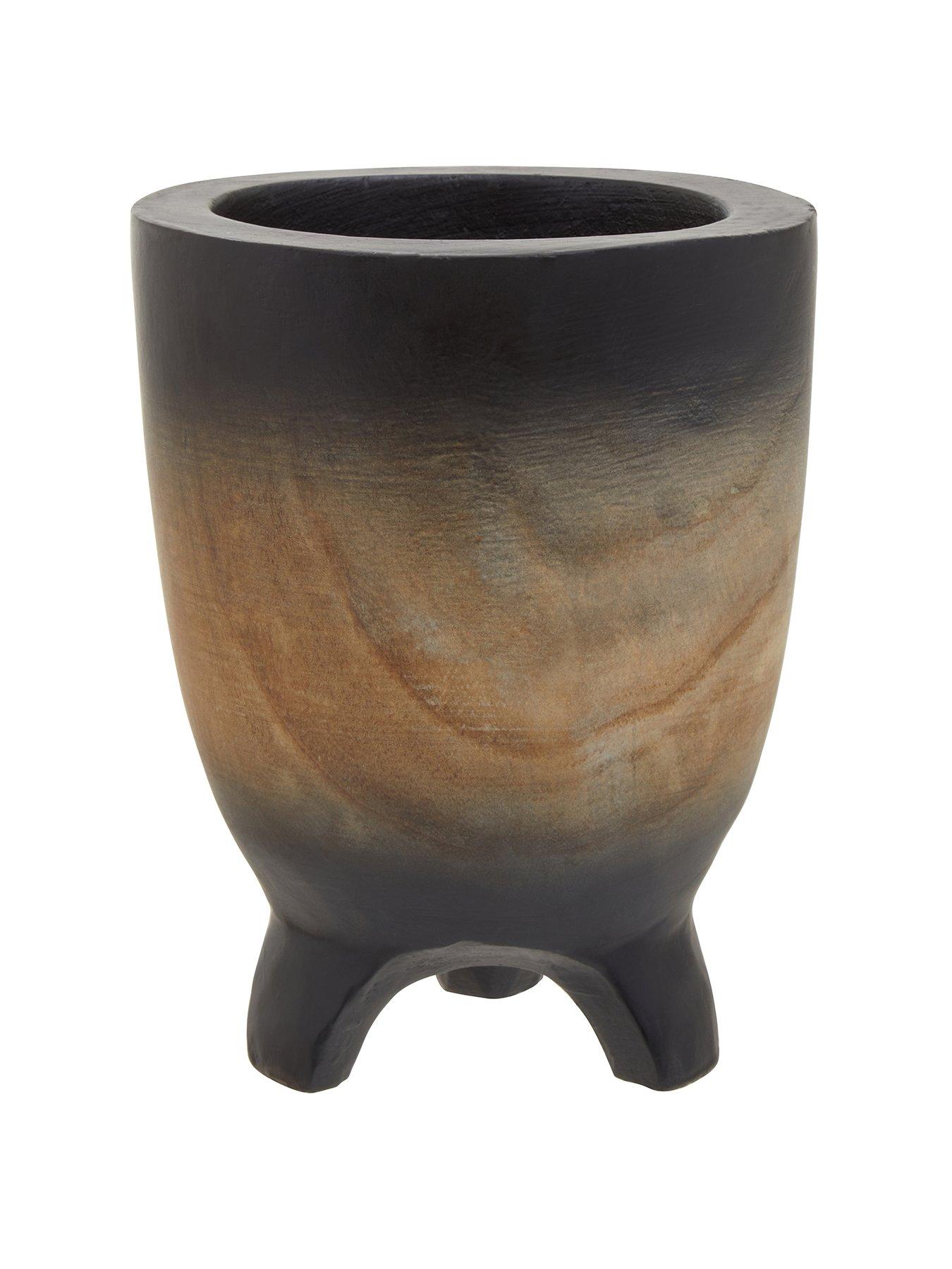 Image 2 of 5 of Interiors By Premier Arlo Small Wooden Black Ombre Planter
