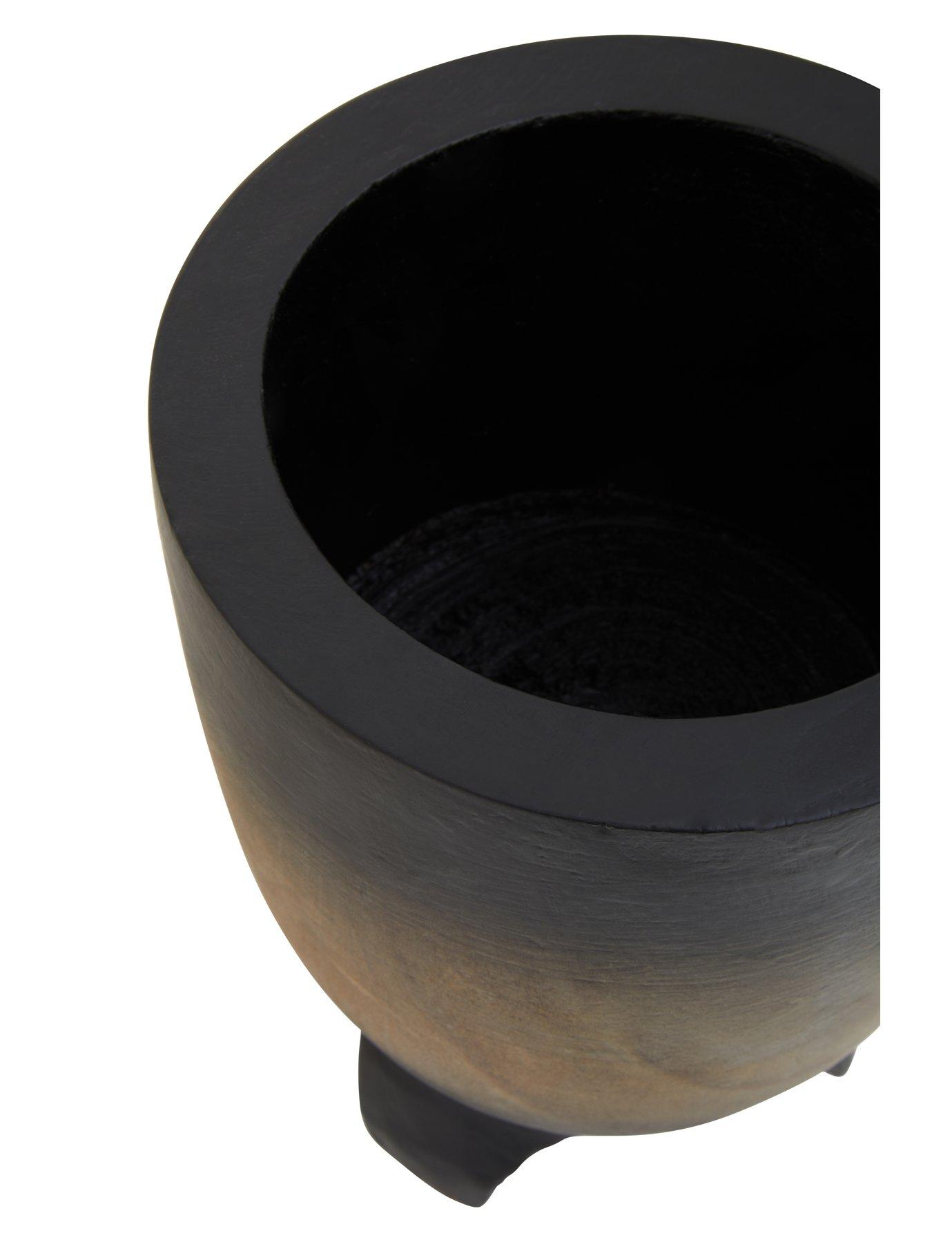 Image 3 of 5 of Interiors By Premier Arlo Small Wooden Black Ombre Planter