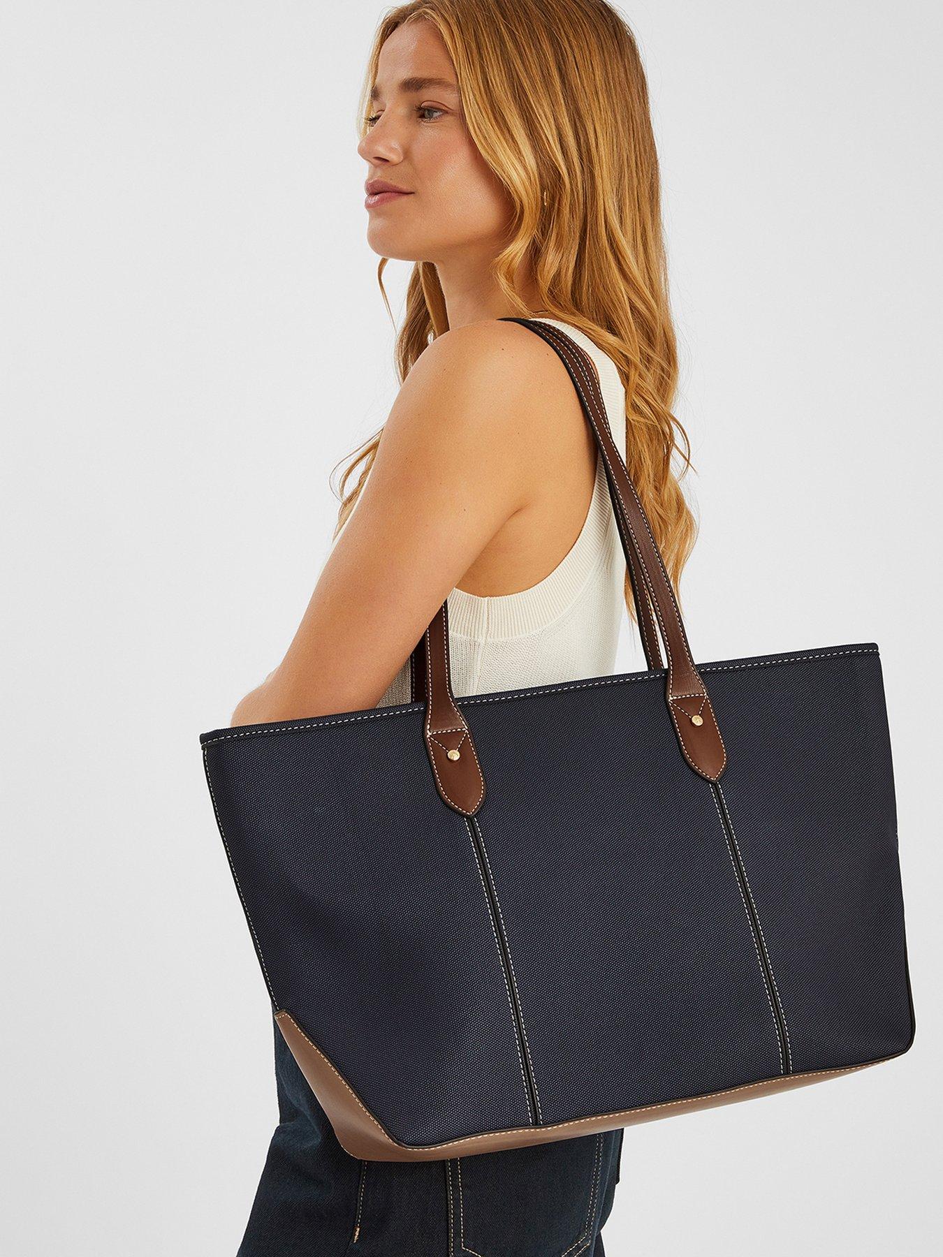 Image 2 of 5 of Accessorize Two Tone Zip Tote Bag - Blue