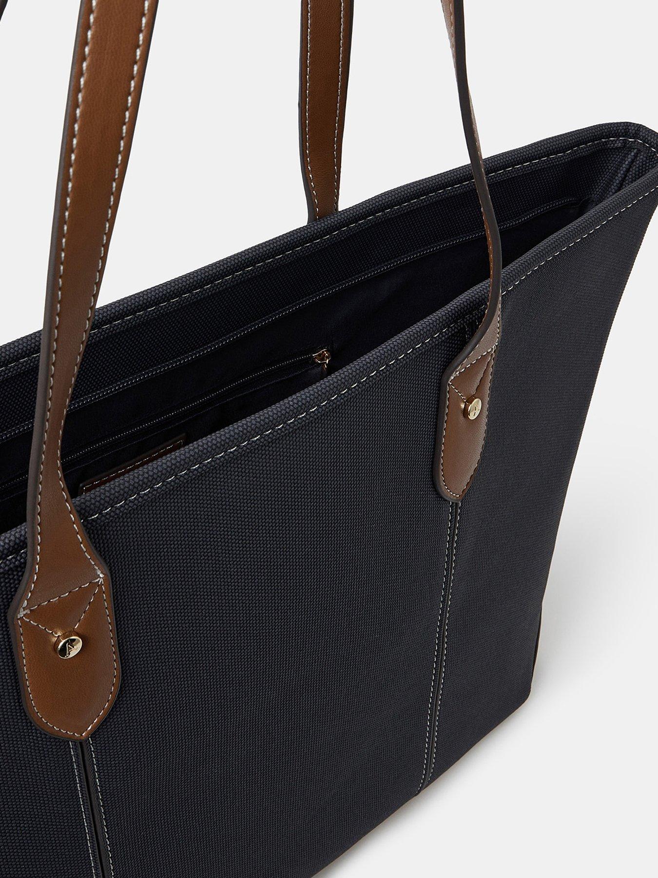 Image 5 of 5 of Accessorize Two Tone Zip Tote Bag - Blue