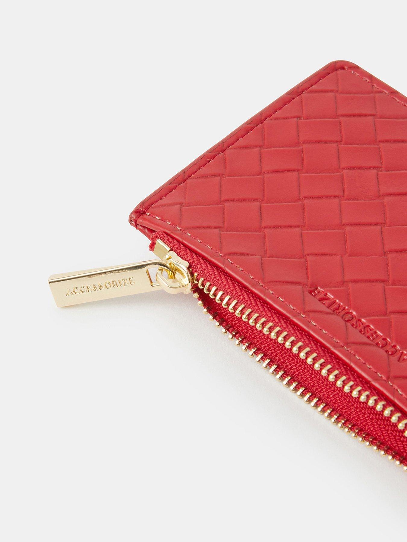 Image 3 of 3 of Accessorize Woven Card Holder - Red
