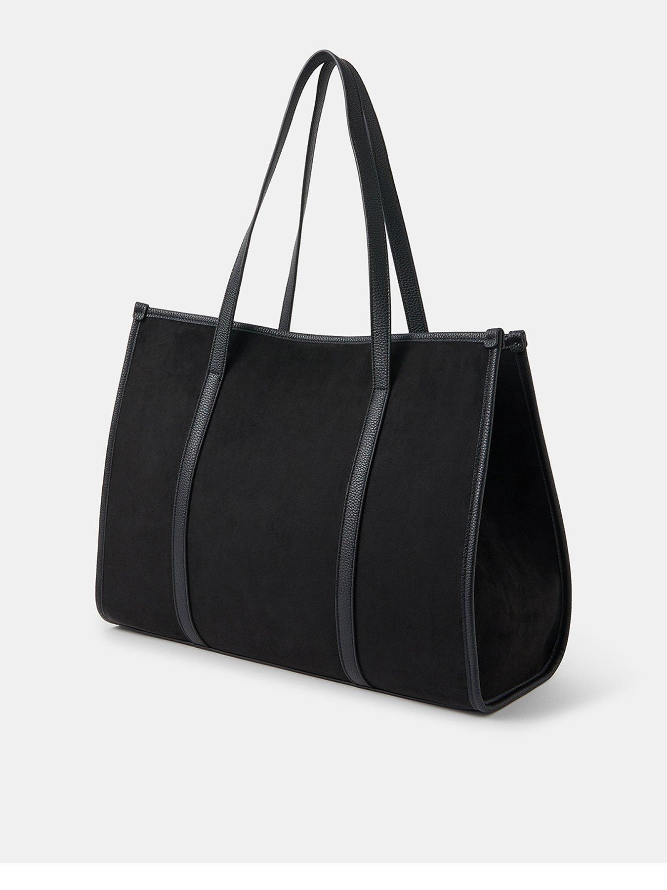 Image 3 of 4 of Accessorize Buckle Strap Suedette Shoulder Bag - Black