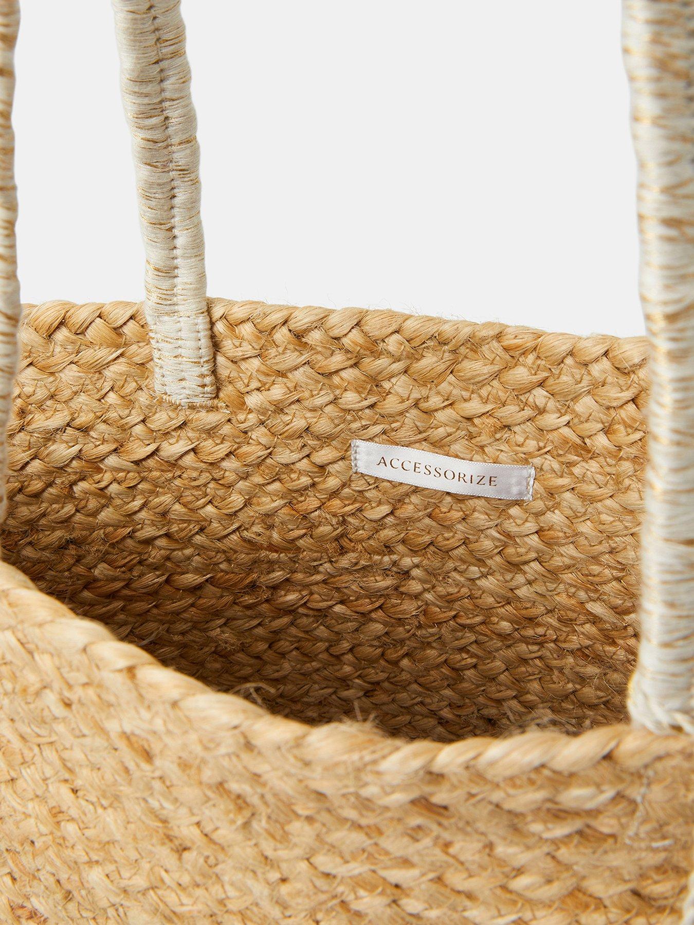 Image 5 of 5 of Accessorize Mrs Jute Beach Bag - Cream