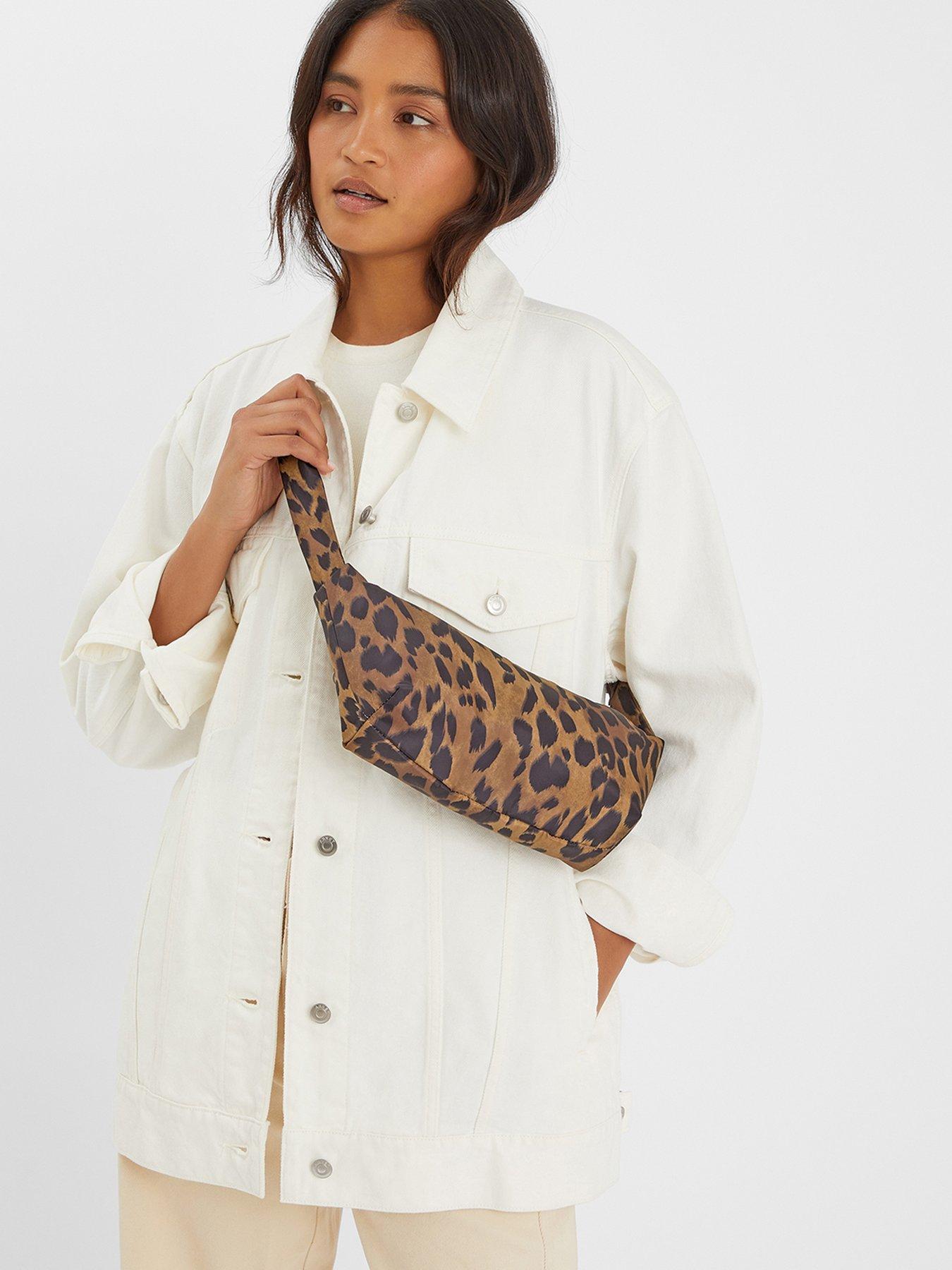 Image 2 of 5 of Accessorize Animal Print Sling Crossbody Bag - Brown
