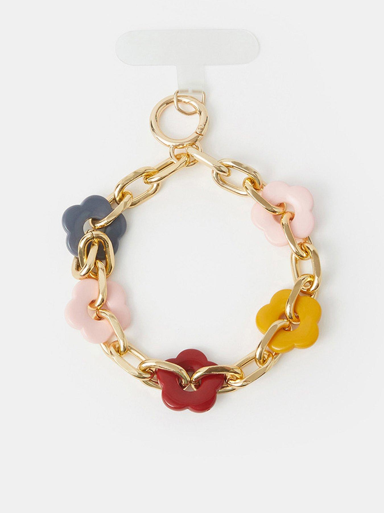 undefined Flower Chain Wrist Phone Strap - Multi
