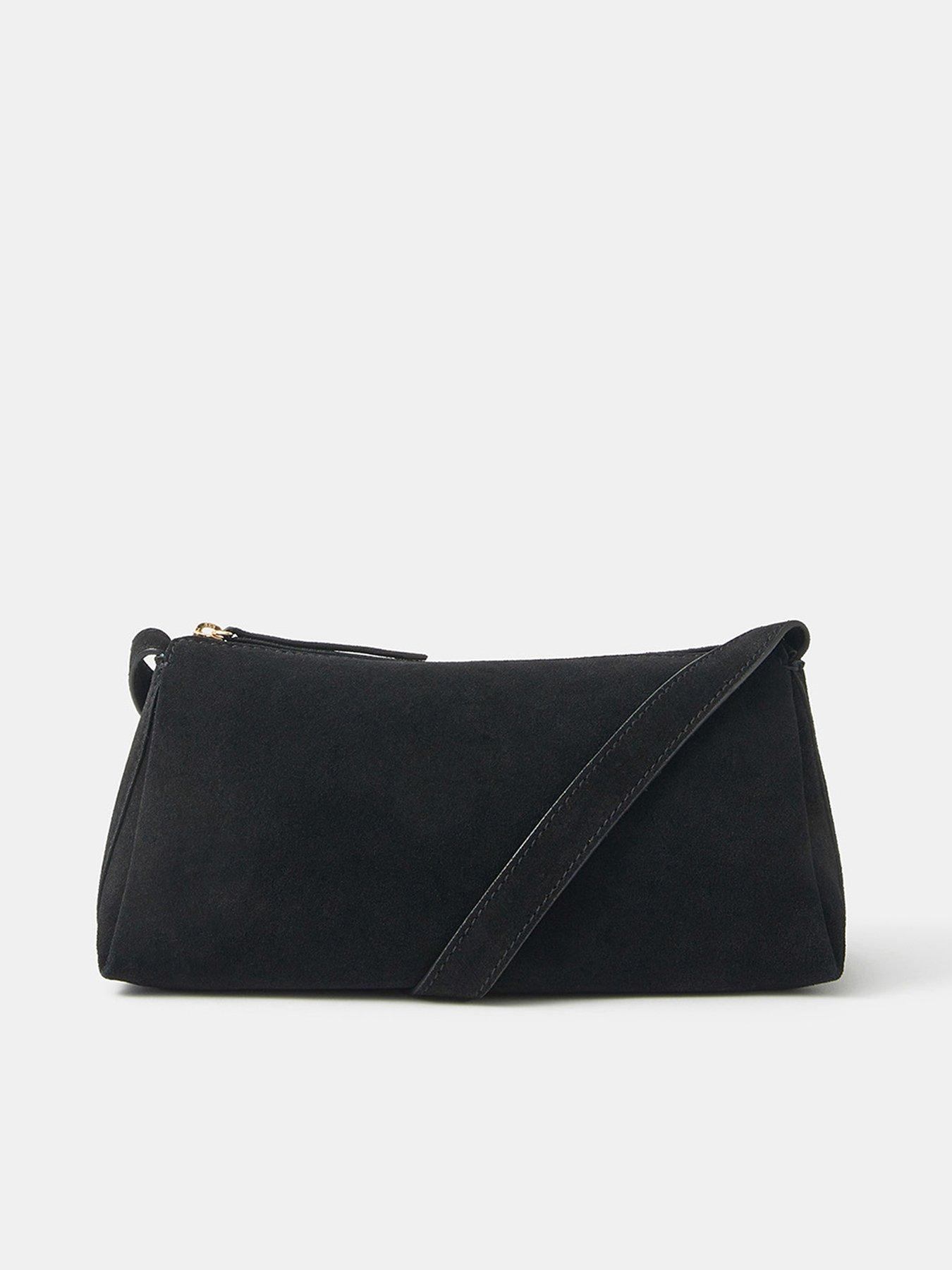 undefined Suede Crossbody Bag - Black