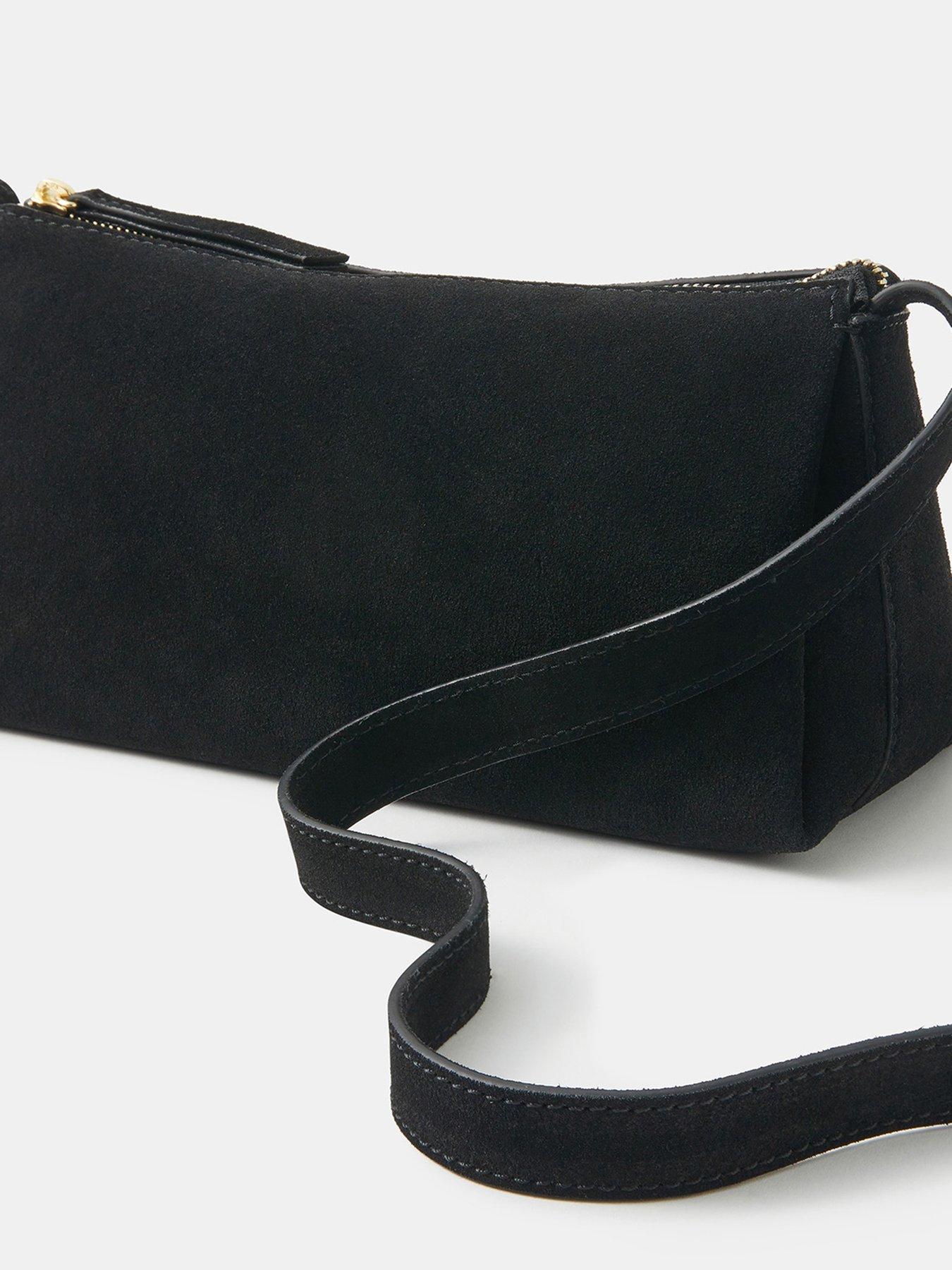 Image 4 of 5 of Accessorize Suede Crossbody Bag - Black