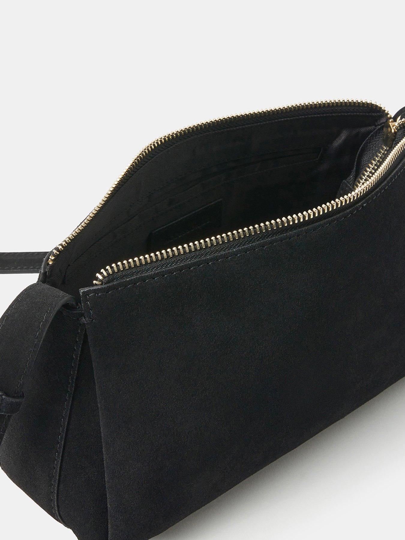 Image 5 of 5 of Accessorize Suede Crossbody Bag - Black