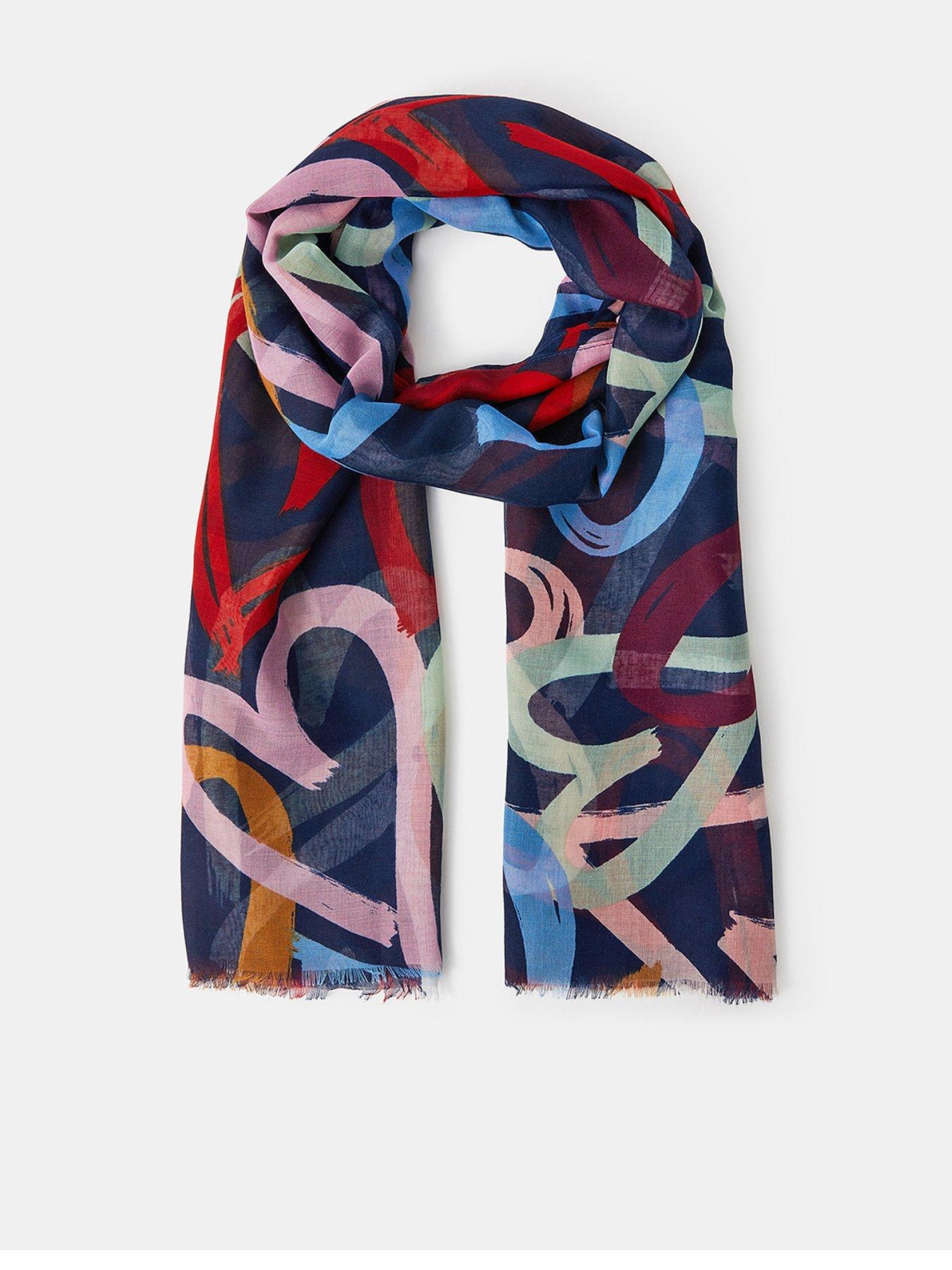 undefined Lightweight Heart Print Scarf - Multi