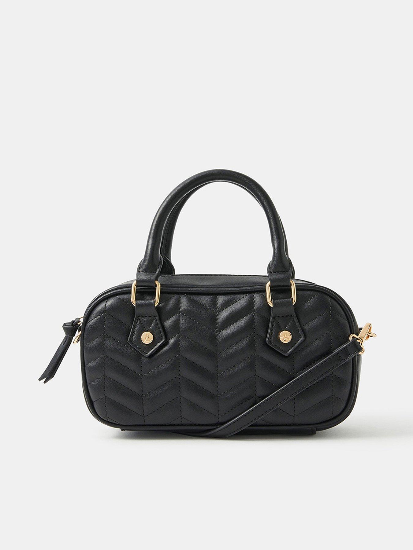 undefined Chevron Quilted Crossbody Handbag - Black