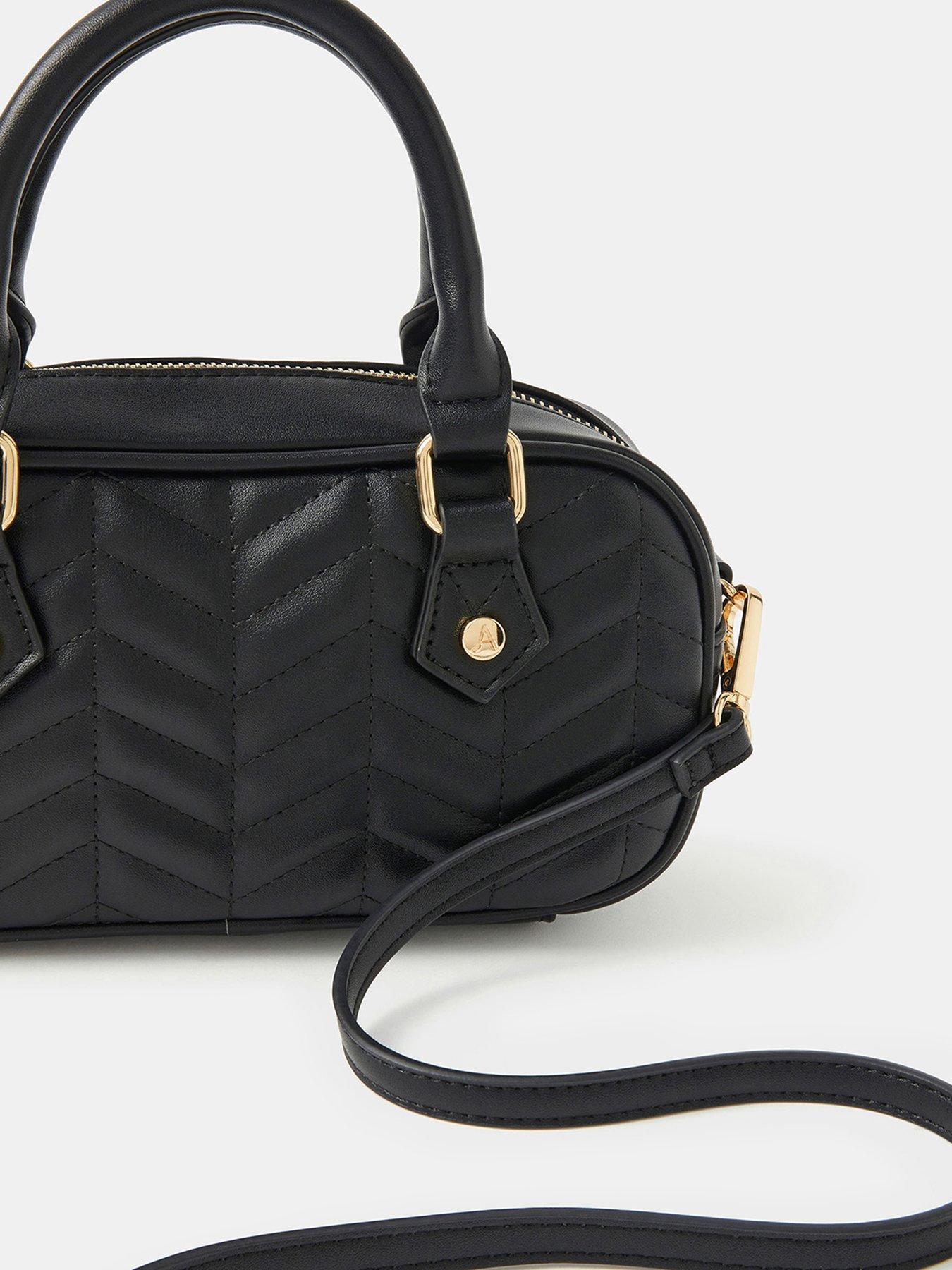 Image 4 of 5 of Accessorize Chevron Quilted Crossbody Handbag - Black