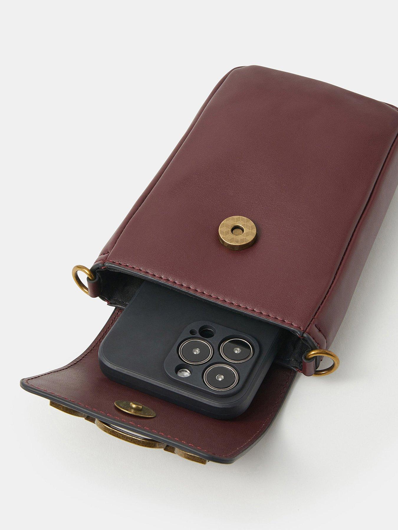Image 4 of 5 of Accessorize Snaffle Buckle Phone Bag - Red
