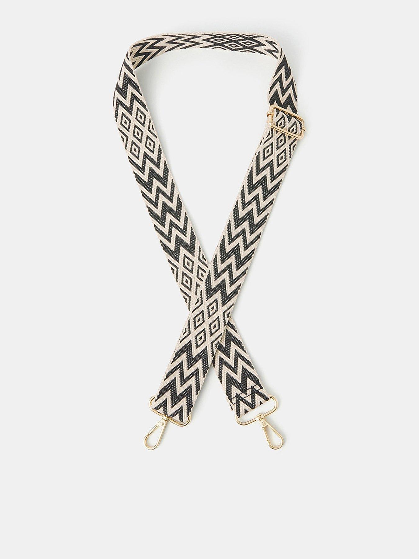 Image 1 of 3 of Accessorize Chevron Bag Strap - Black