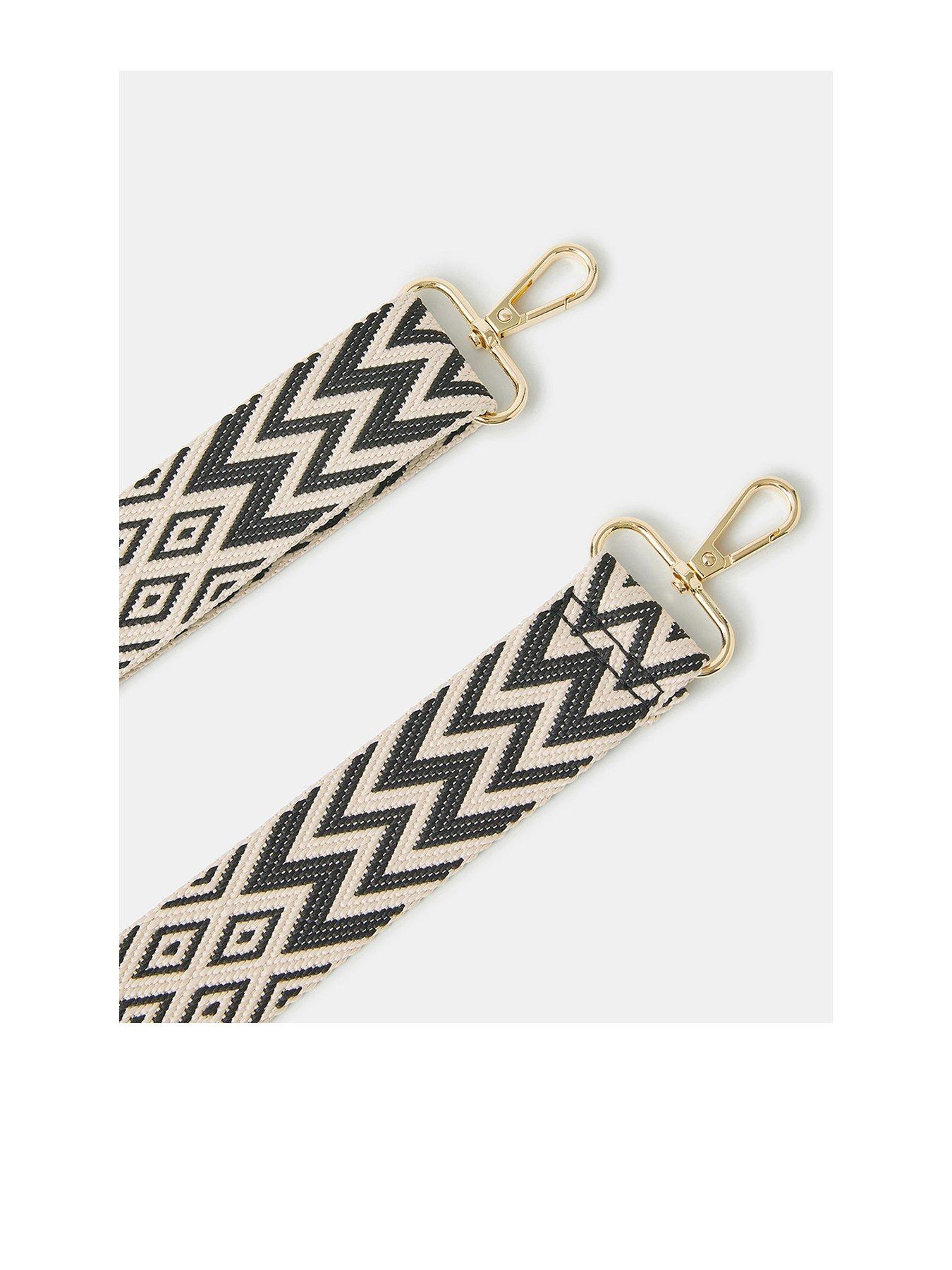 Image 3 of 3 of Accessorize Chevron Bag Strap - Black