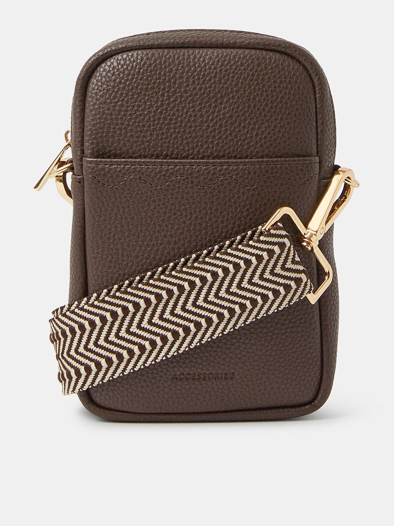 Image 1 of 5 of Accessorize Slip Pocket Phone Bag - Brown