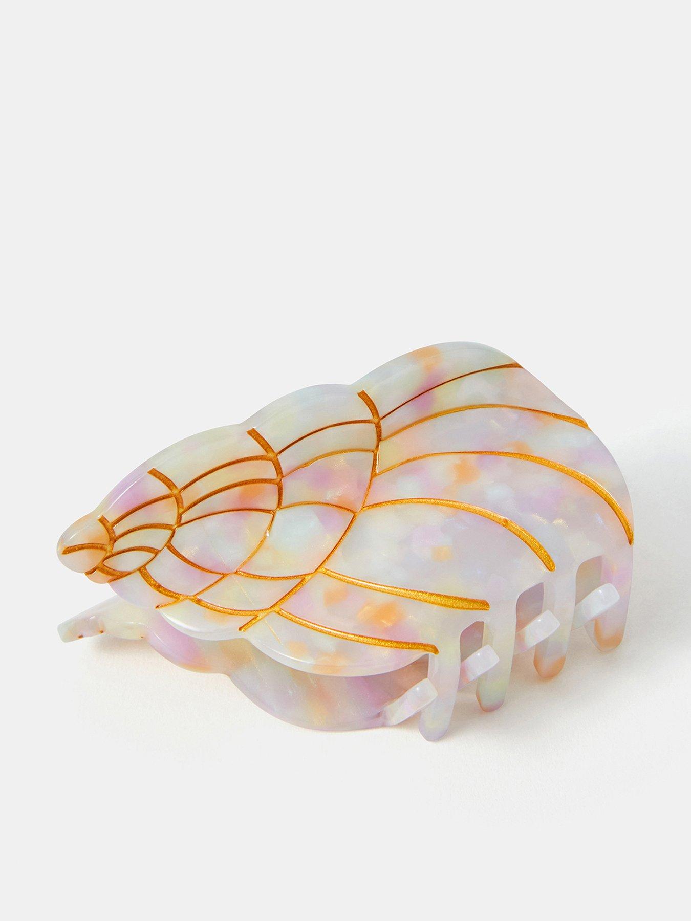 Image 1 of 3 of Accessorize Conch Shell Claw Clip - Cream