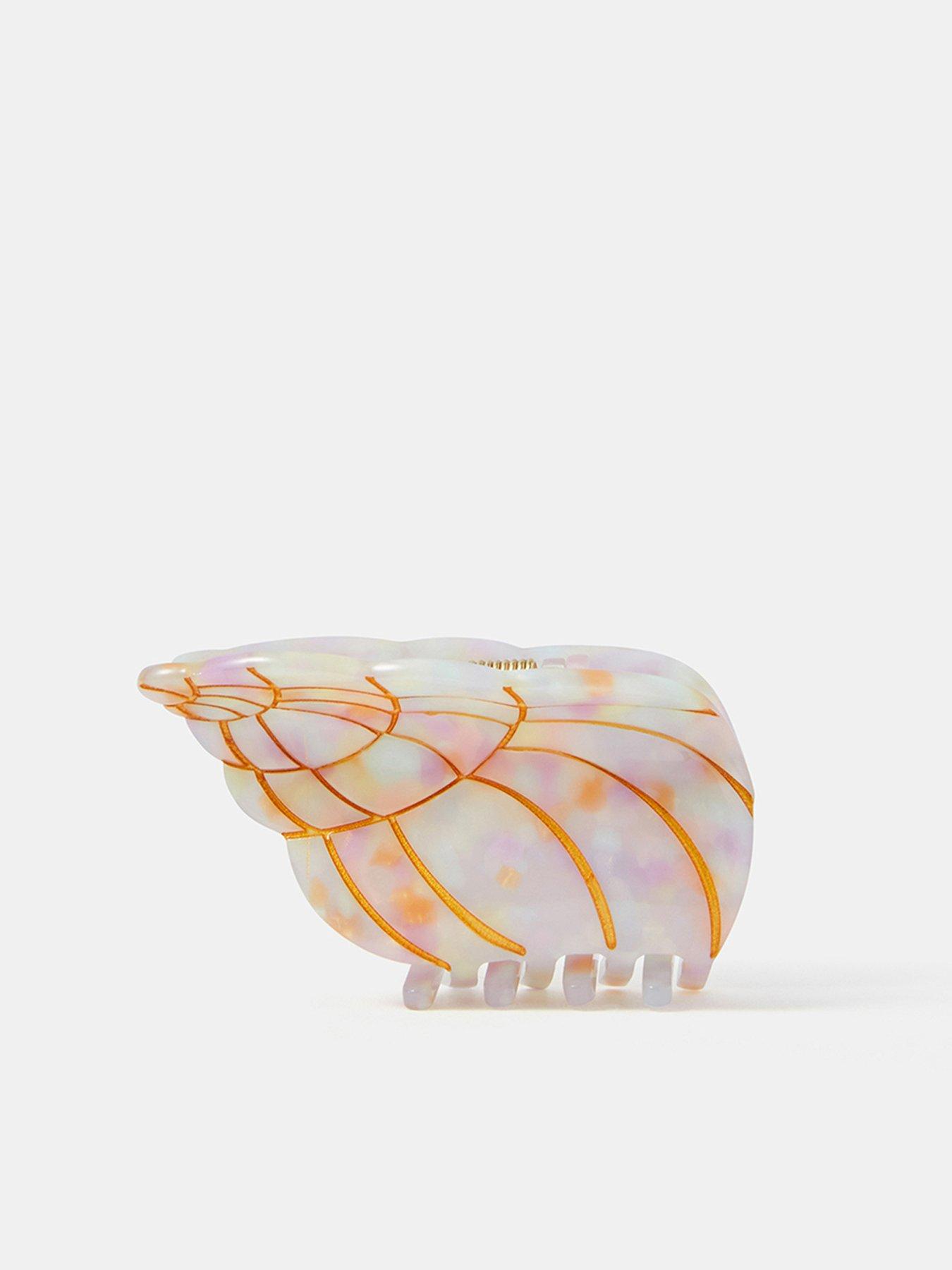 Image 3 of 3 of Accessorize Conch Shell Claw Clip - Cream