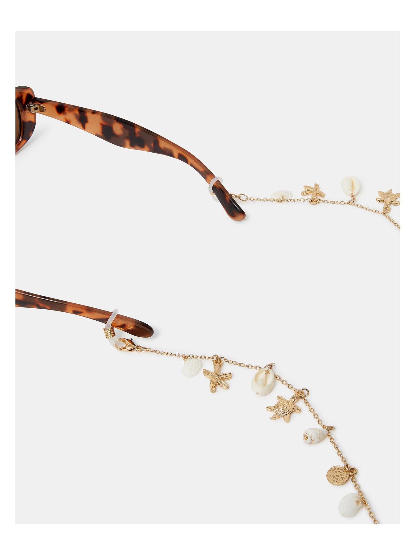  image of accessorize-beach-charm-sunglasses-chain-gold
