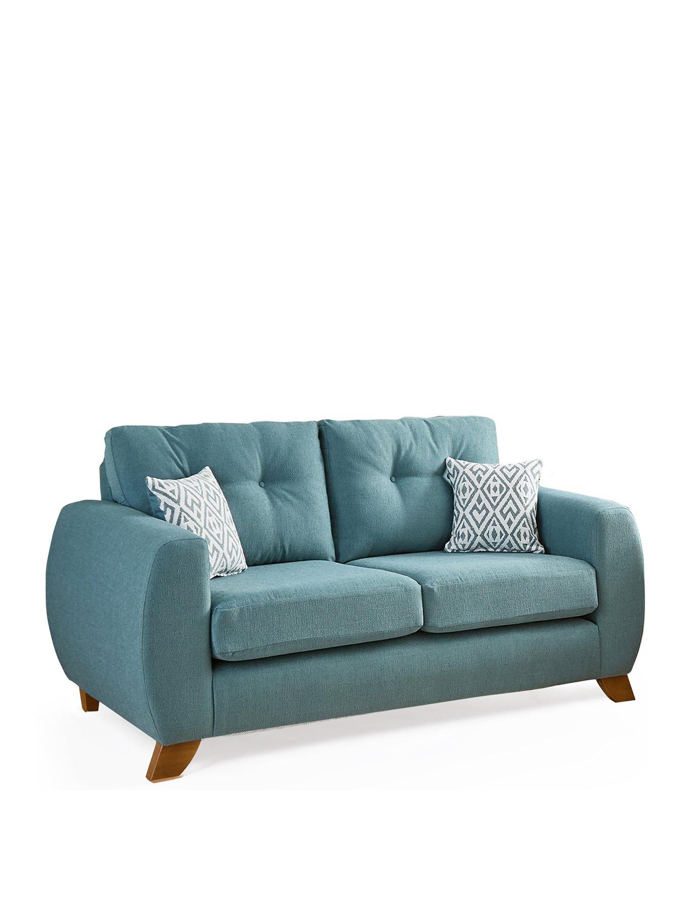 Image 3 of 7 of Very Home Prent Fabric 2 Seater Sofa - Teal&nbsp;- Made to order in the UK