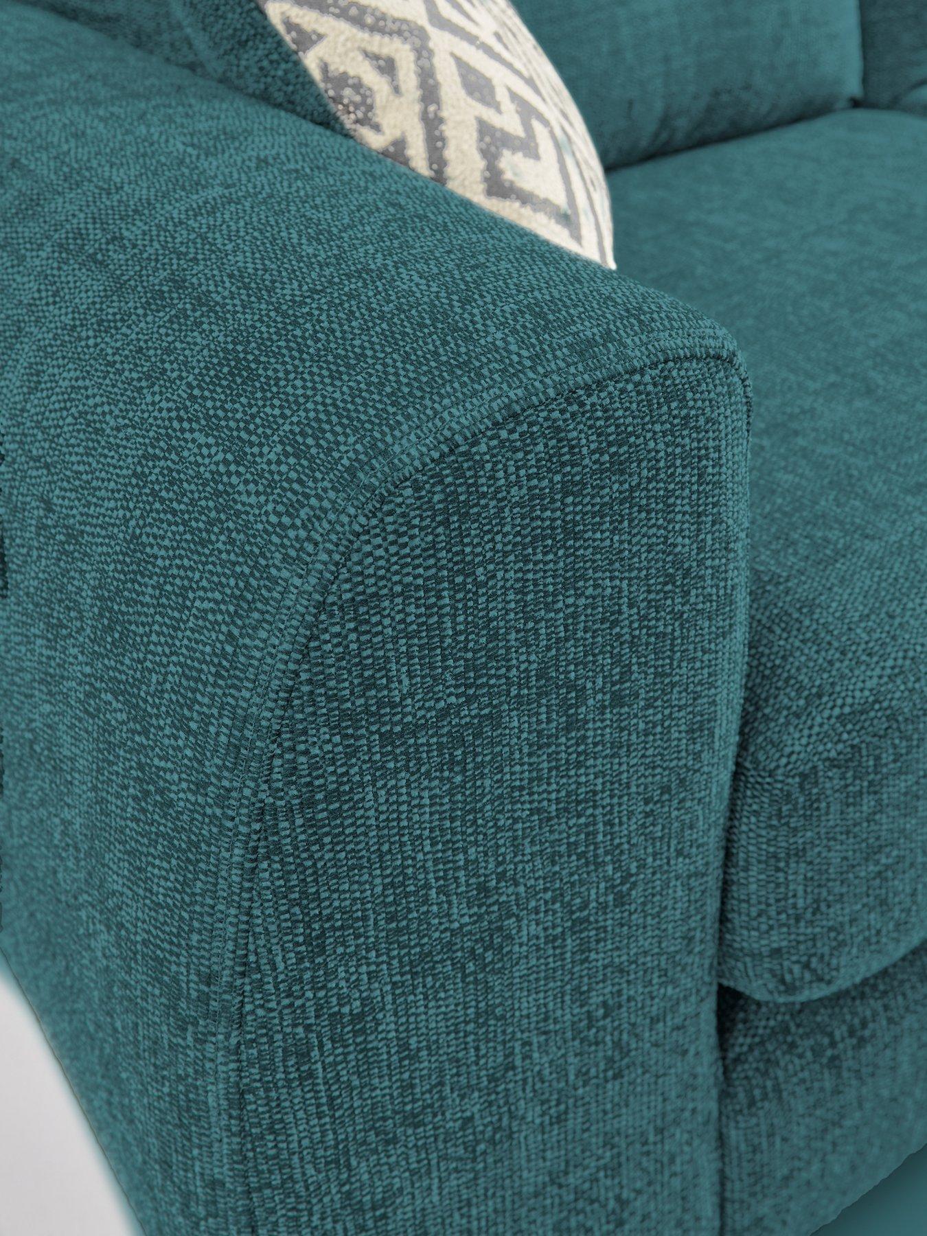 Image 5 of 7 of The Very Collection Prent Fabric&nbsp;Armchair - Teal&nbsp;- Made to order in the UK&nbsp;- Made to order in the UK