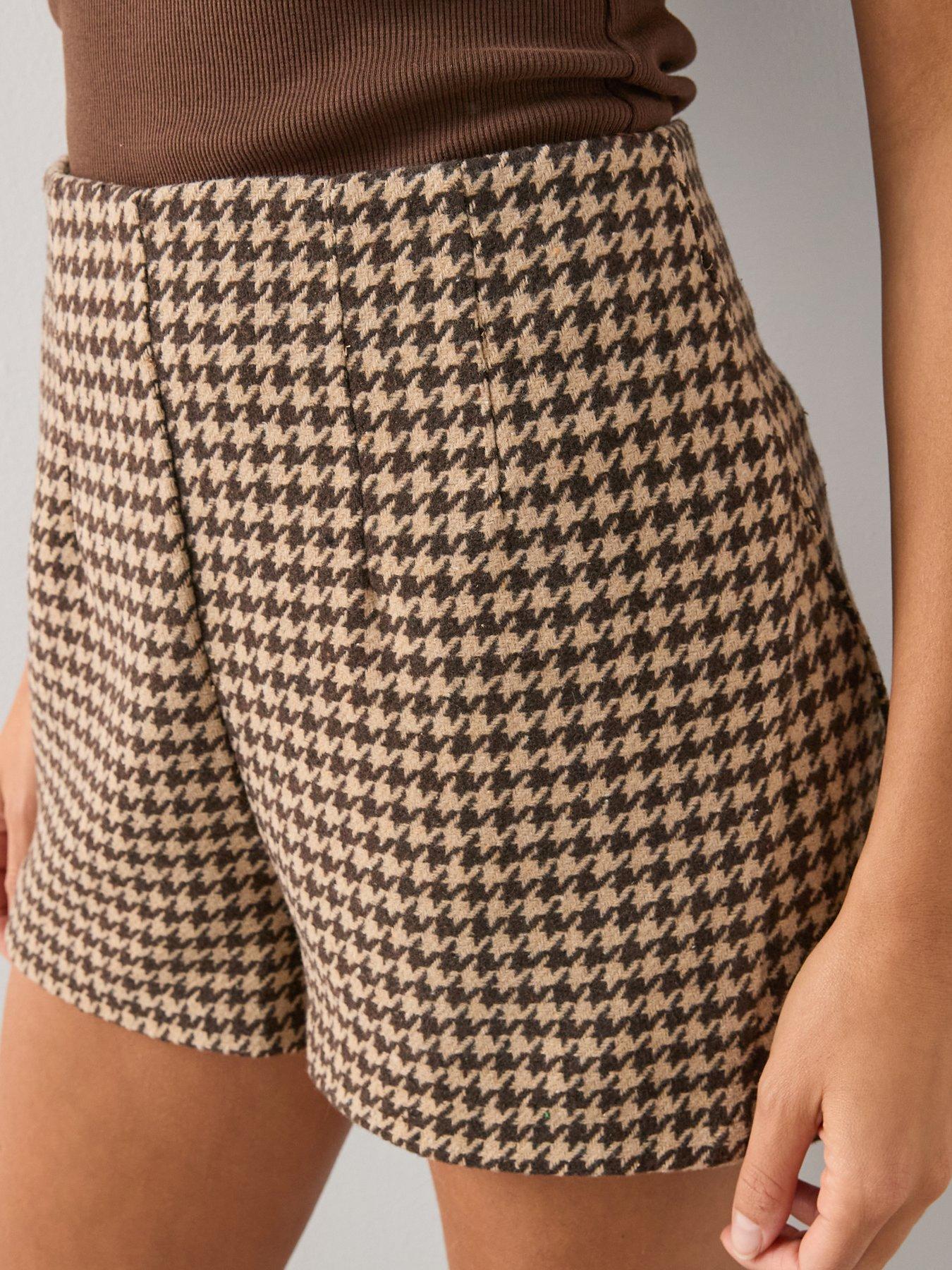 Image 6 of 6 of The Very Collection Houndstooth Shorts - Brown