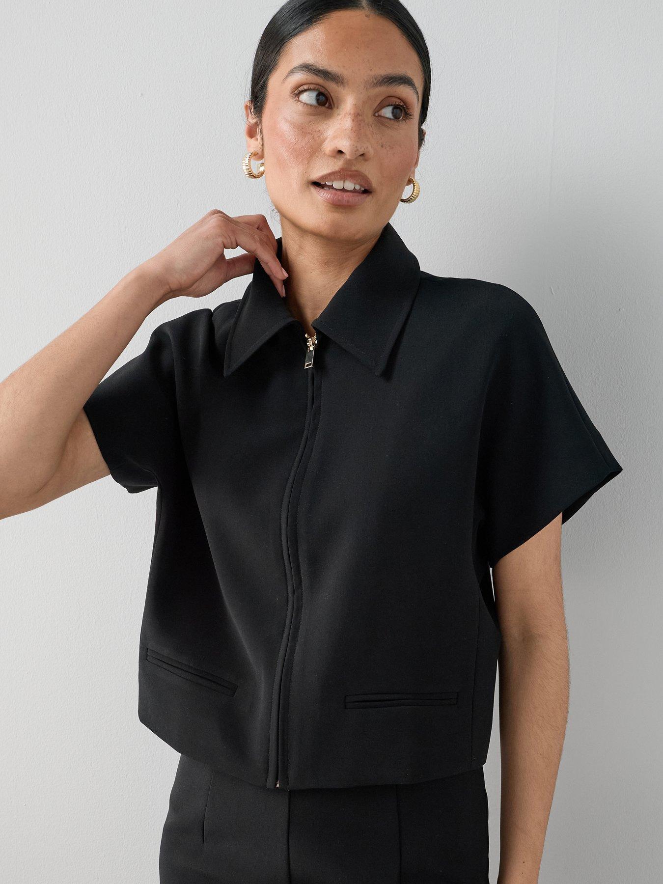 The Very Collection Cotton Twill Collared Short Sleeve Jacket