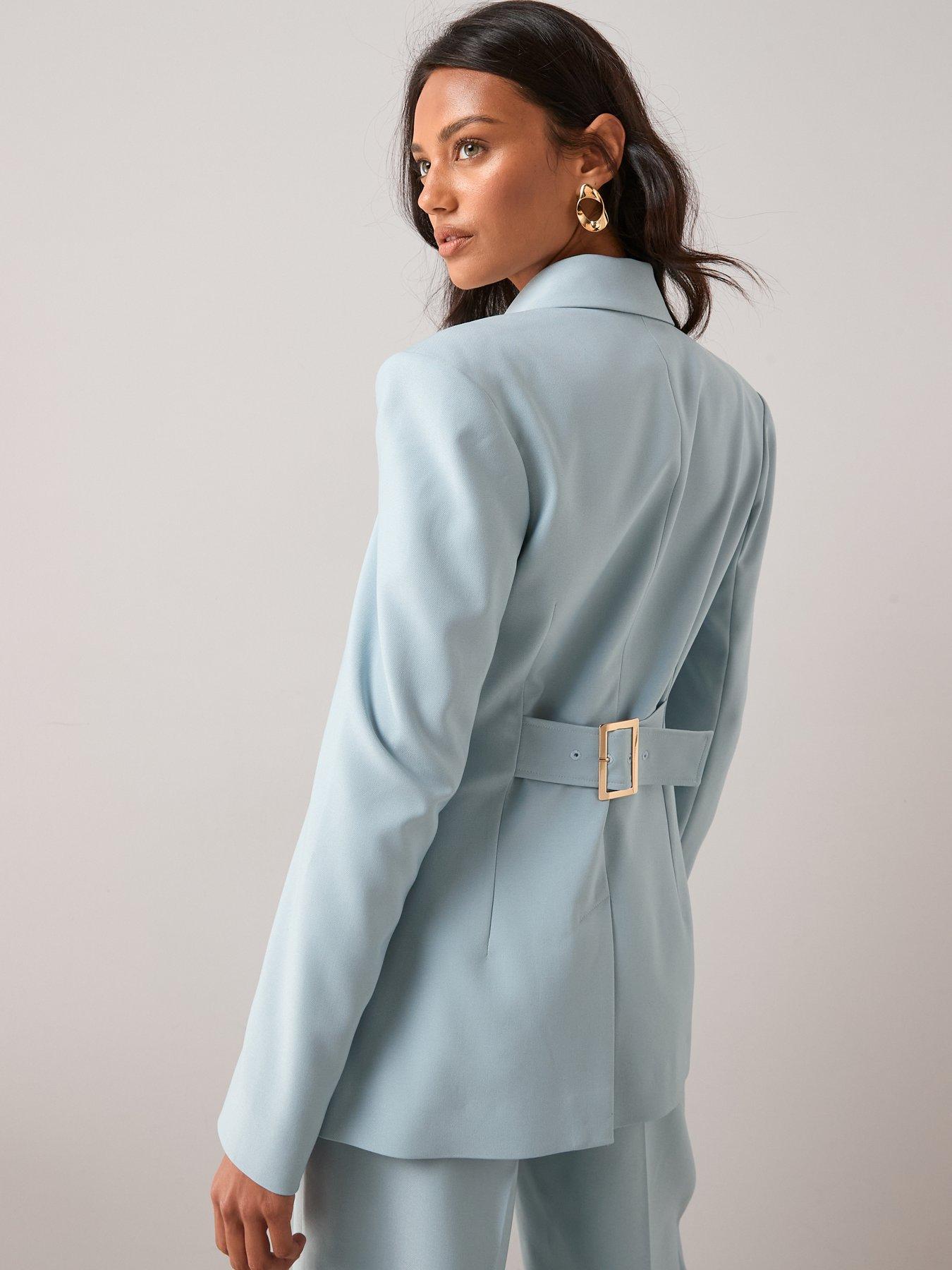  image of the-very-collection-fitted-longline-blazer-light-blue