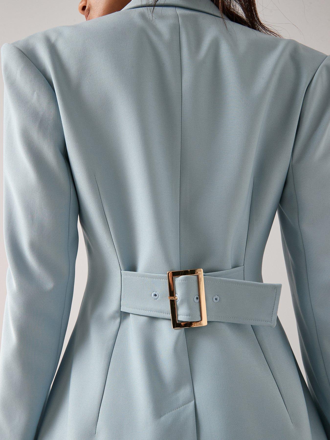  image of the-very-collection-fitted-longline-blazer-light-blue