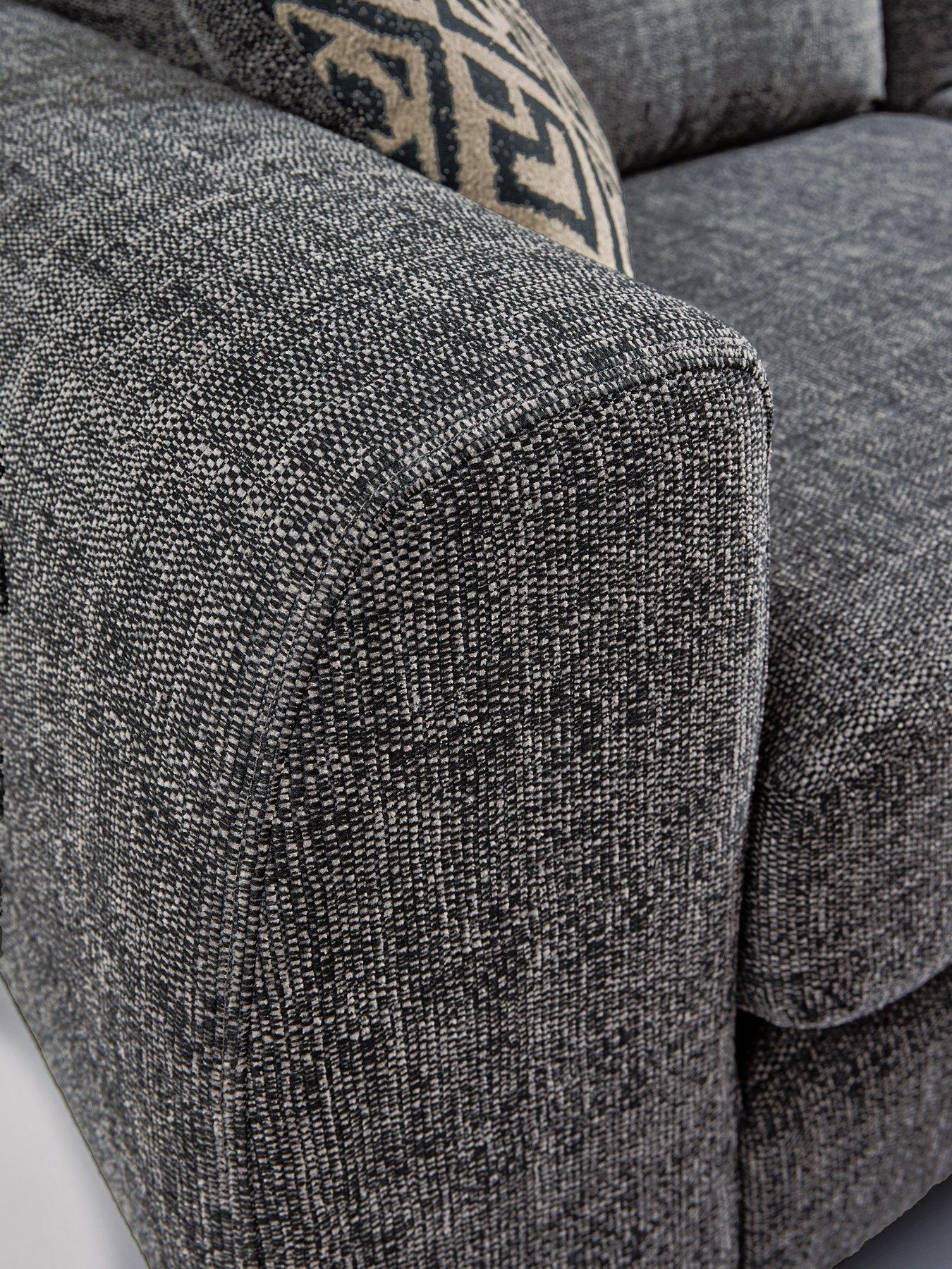 Image 5 of 7 of Very Home Prent 3 + 2 Seater Fabric Sofa Set (Buy &amp; SAVE!) - Grey - Made to order in the UK