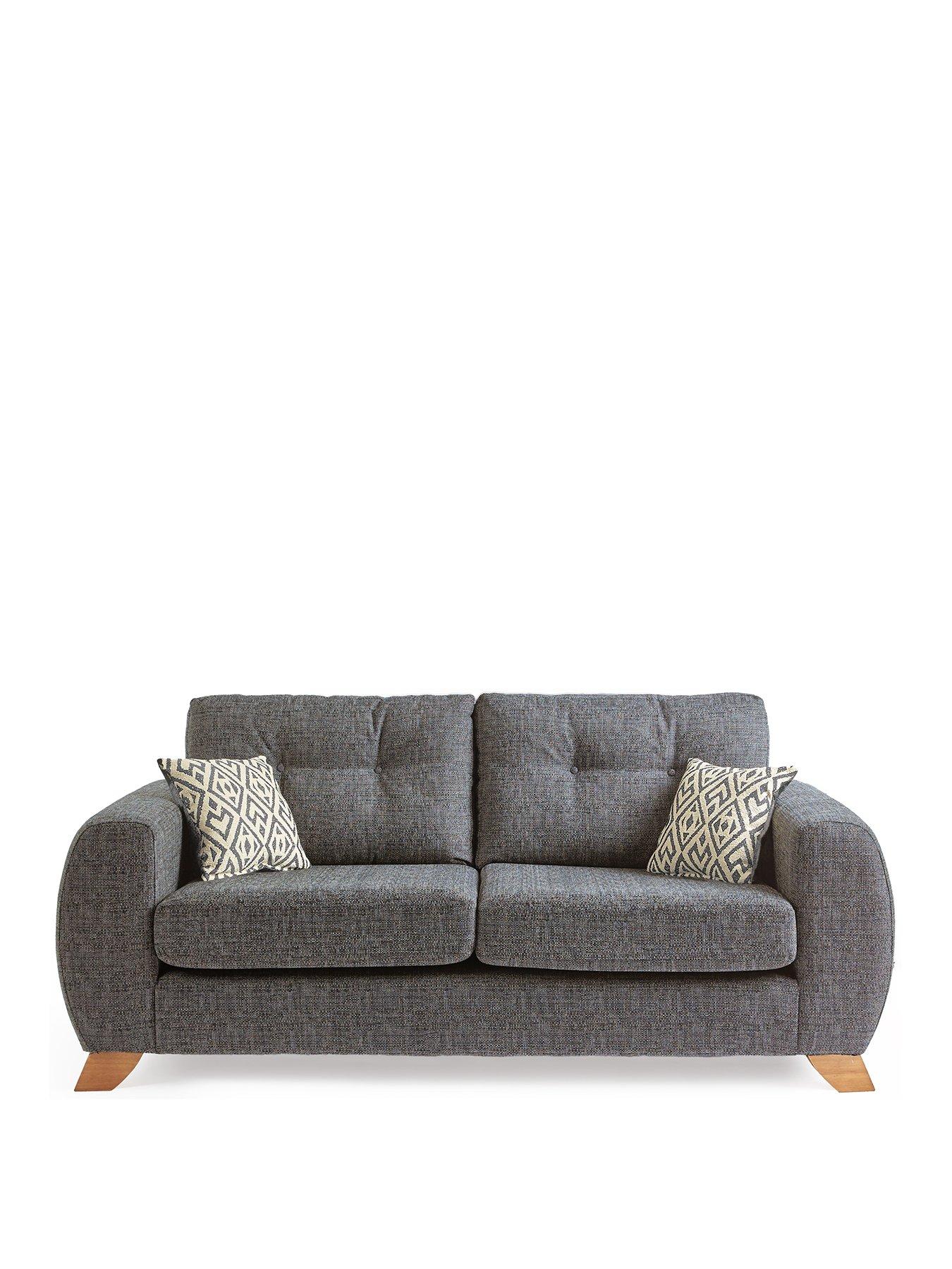 Image 2 of 7 of Very Home Prent Fabric 3 Seater Sofa - Grey&nbsp;- Made to Order in the UK
