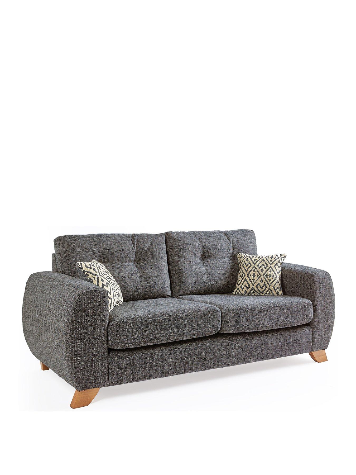 Image 3 of 7 of Very Home Prent Fabric 3 Seater Sofa - Grey&nbsp;- Made to Order in the UK