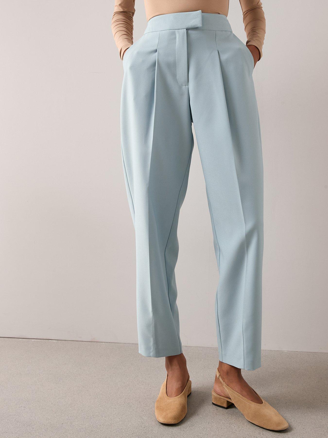  image of the-very-collection-barrel-leg-trousers-light-blue
