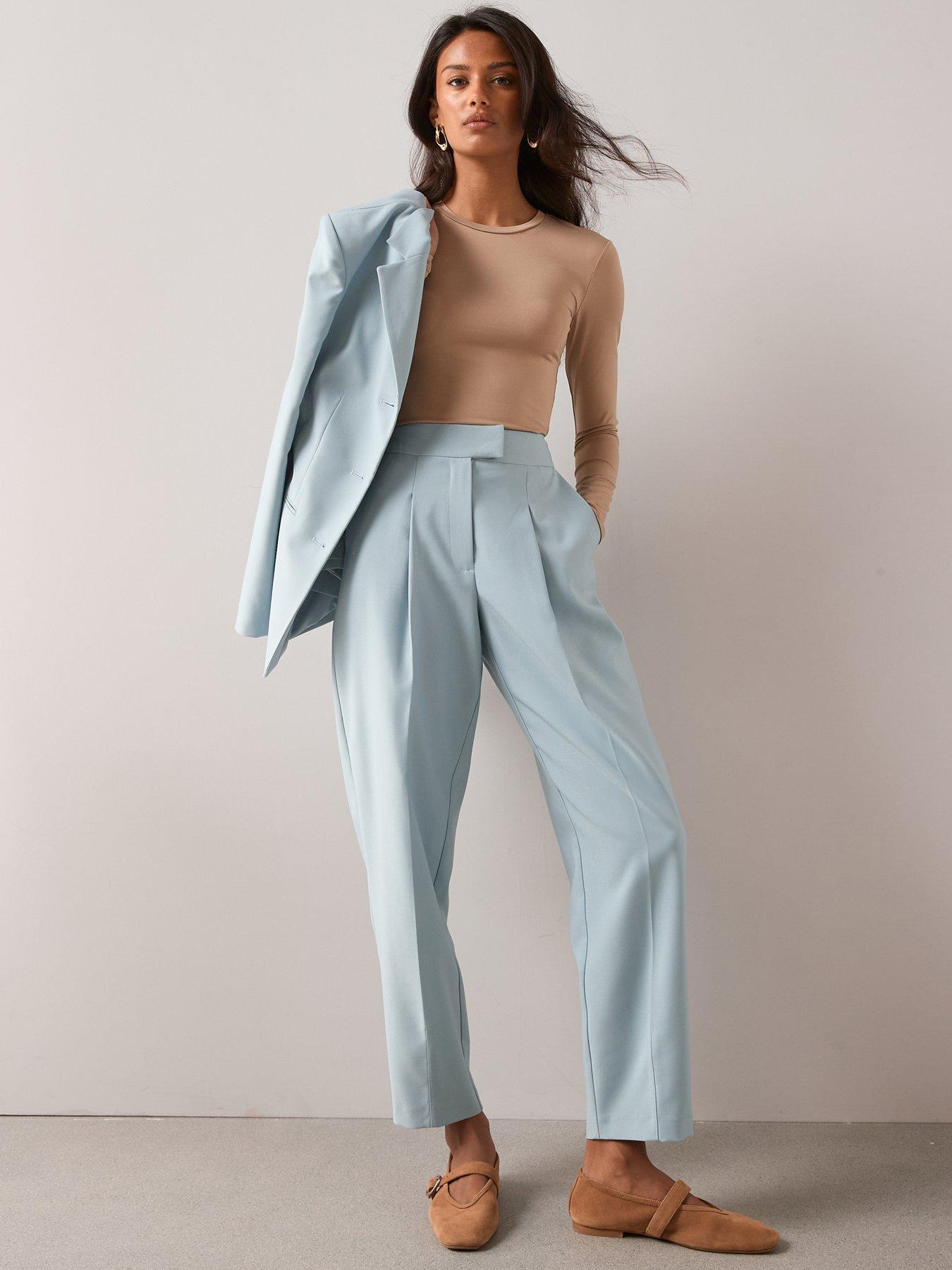  image of the-very-collection-barrel-leg-trousers-light-blue