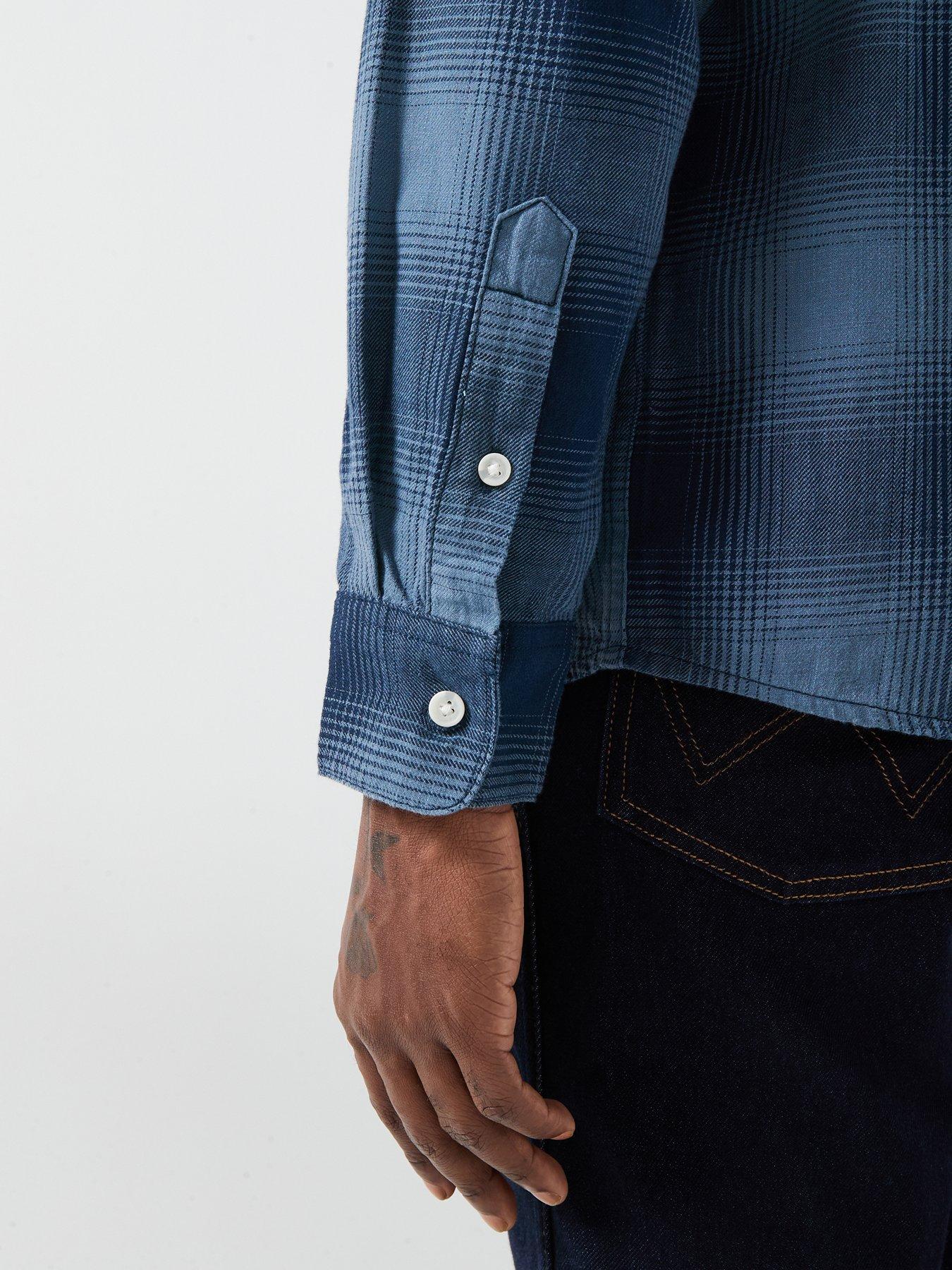 Image 6 of 6 of Wrangler Wrangler Indigo Long Sleeve Shirt