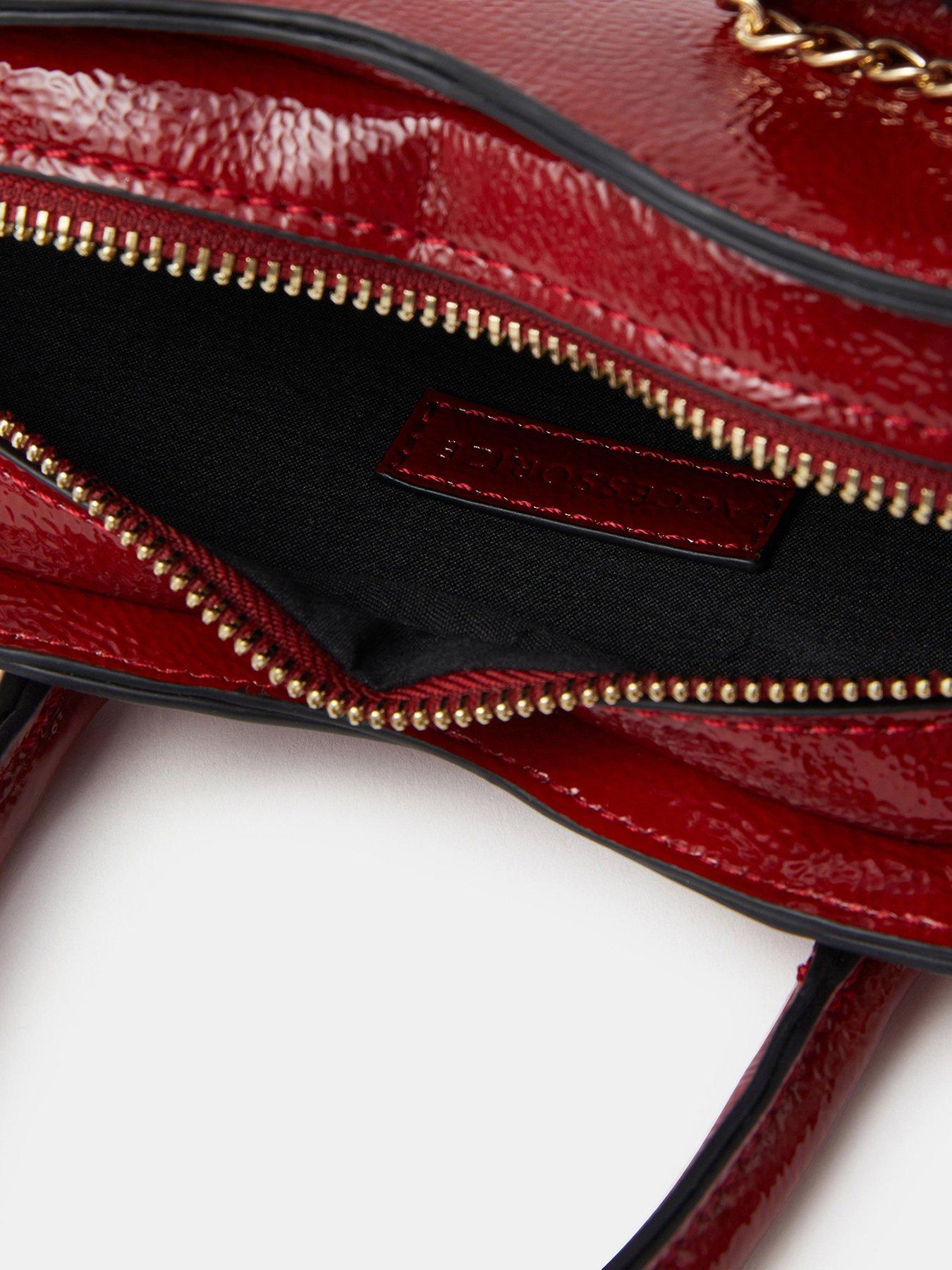 Image 5 of 5 of Accessorize Patent Heart Crossbody Handbag - Red